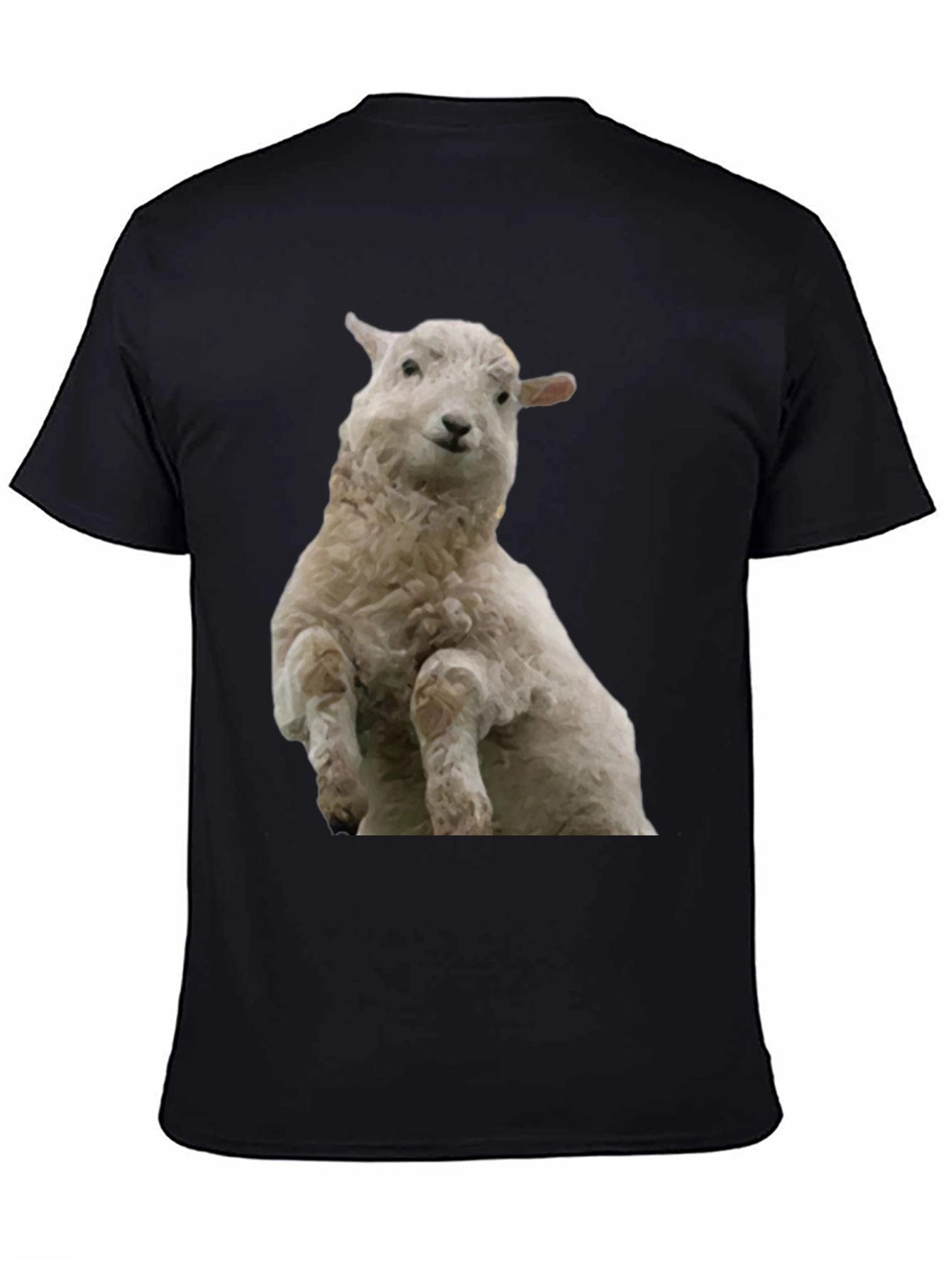 Black T-Shirt with Sheep Graphic