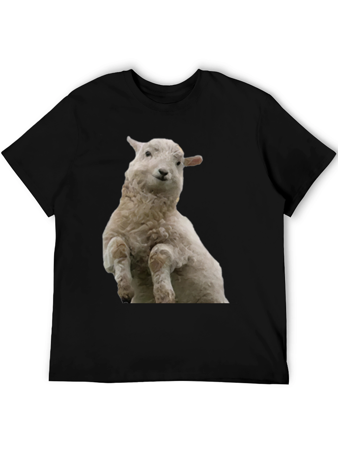 Black T-Shirt with Sheep Graphic