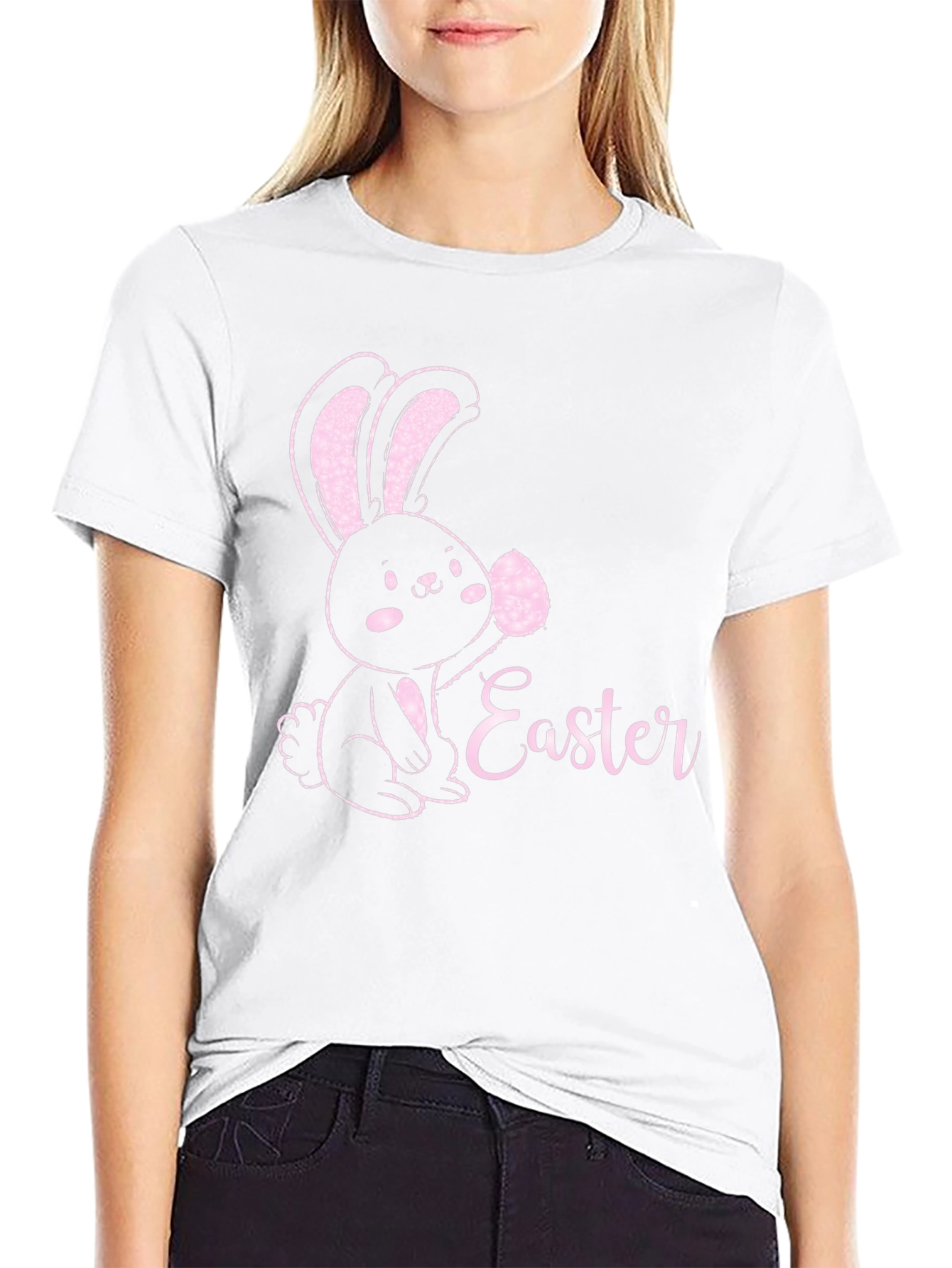 Easter Bunny T-Shirt Cute Black Tee