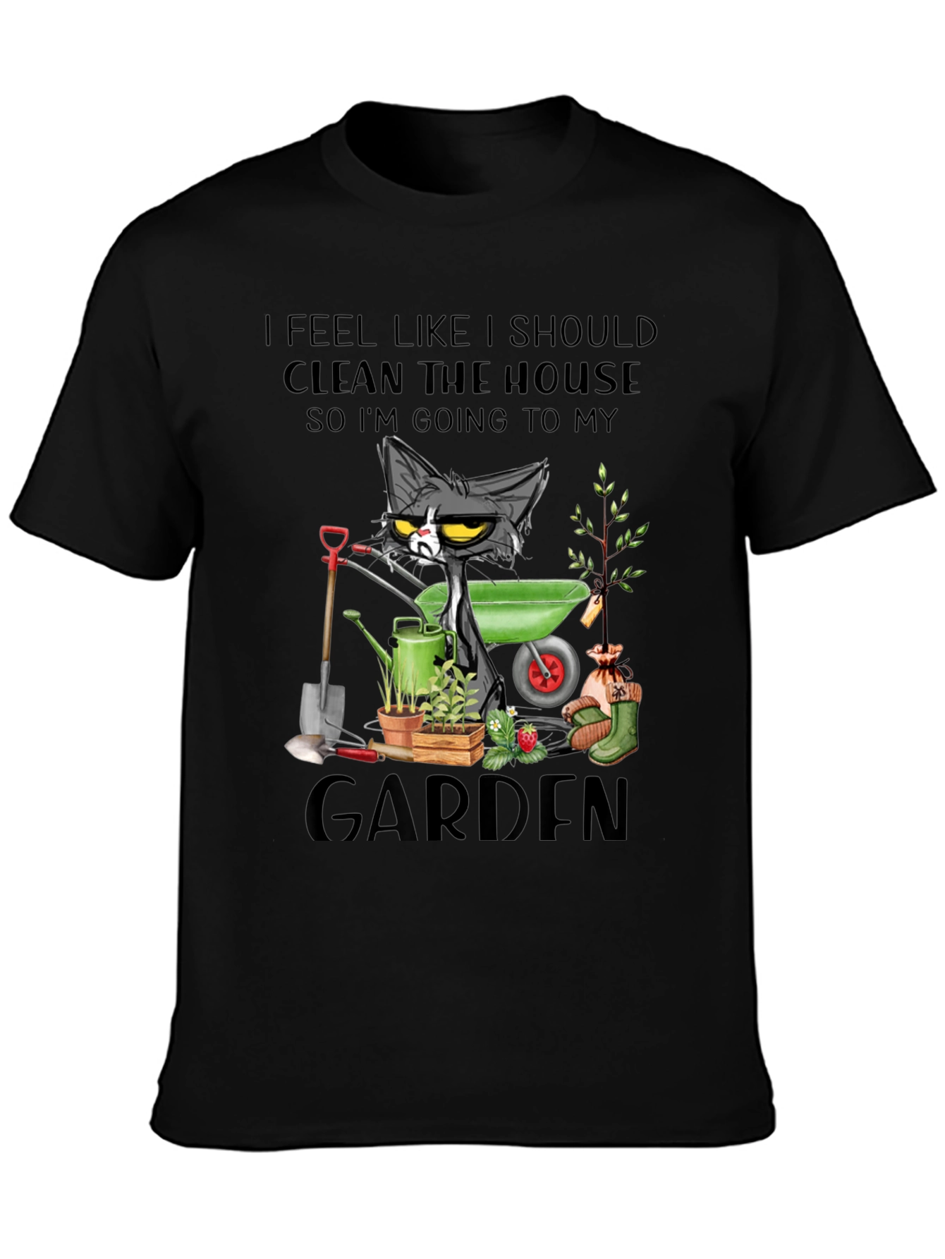 Funny Gardening Cat T-Shirt