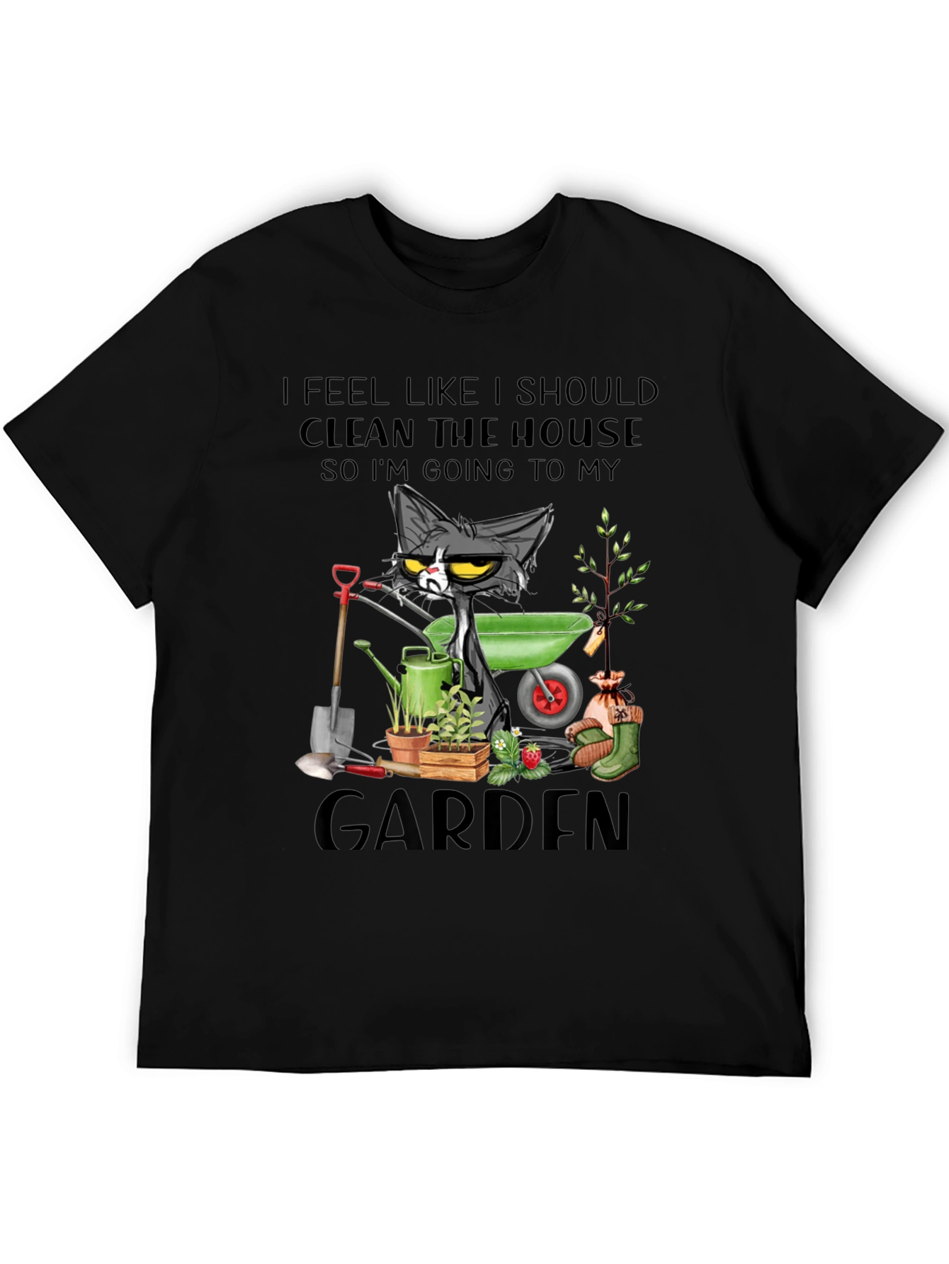Funny Gardening Cat T-Shirt