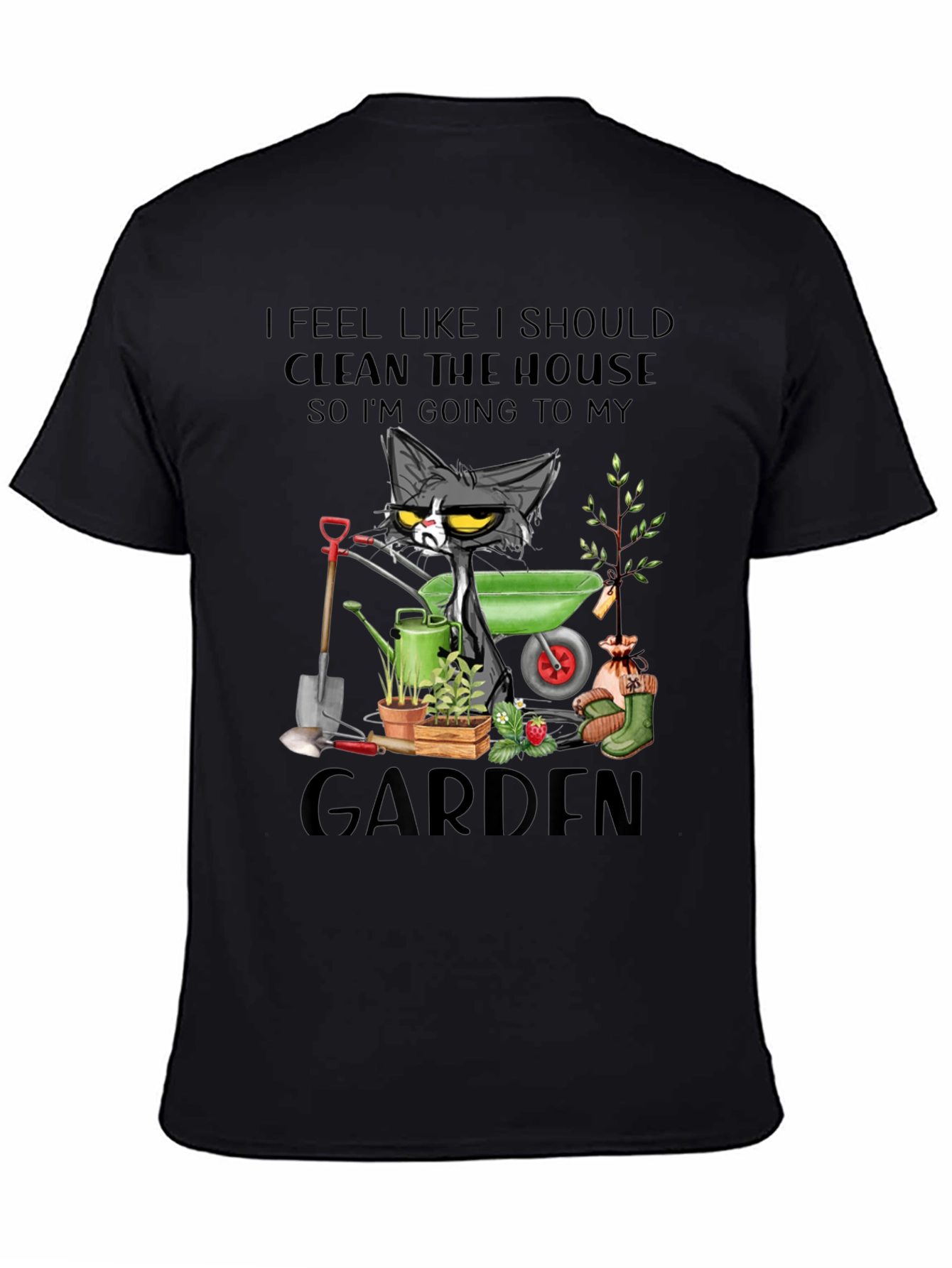 Funny Gardening Cat T-Shirt