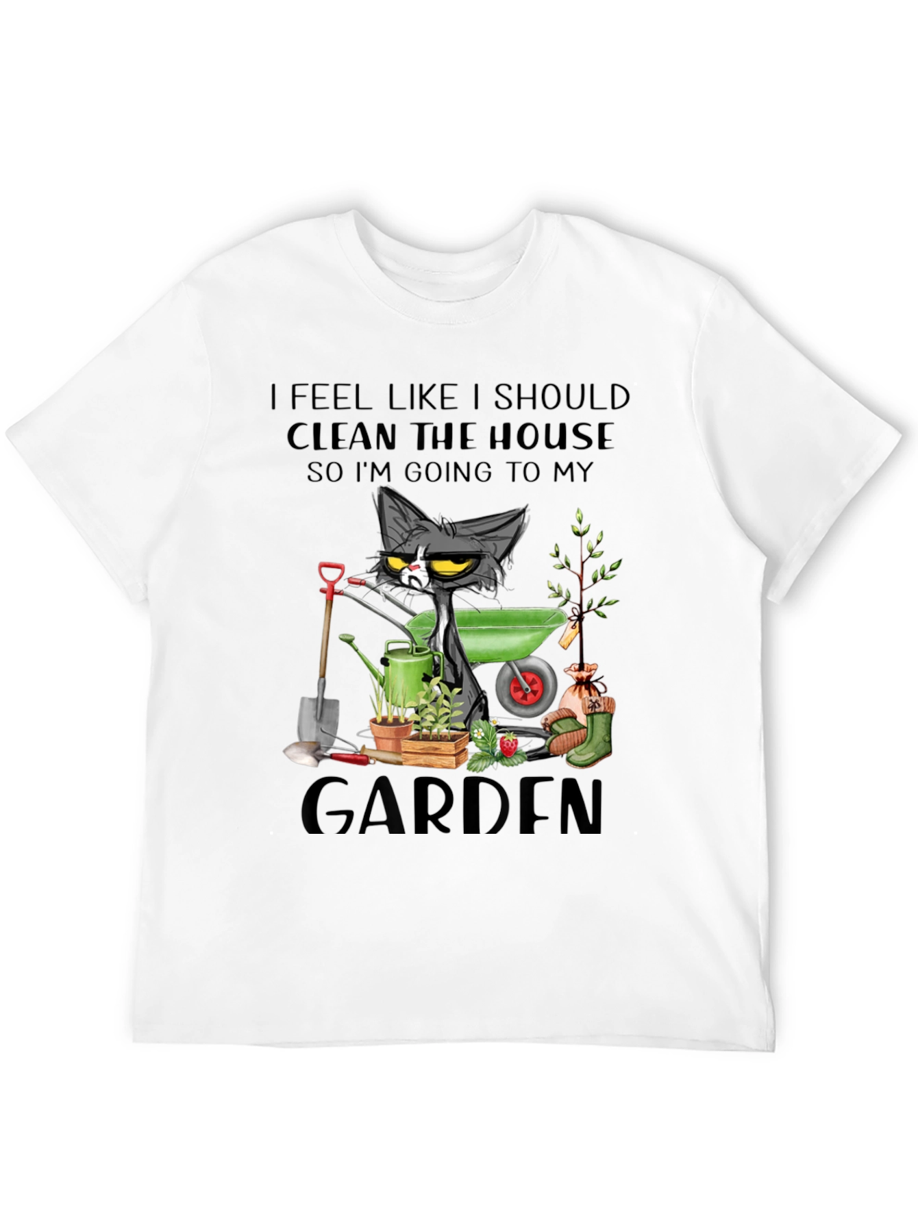 Funny Gardening Cat T-Shirt