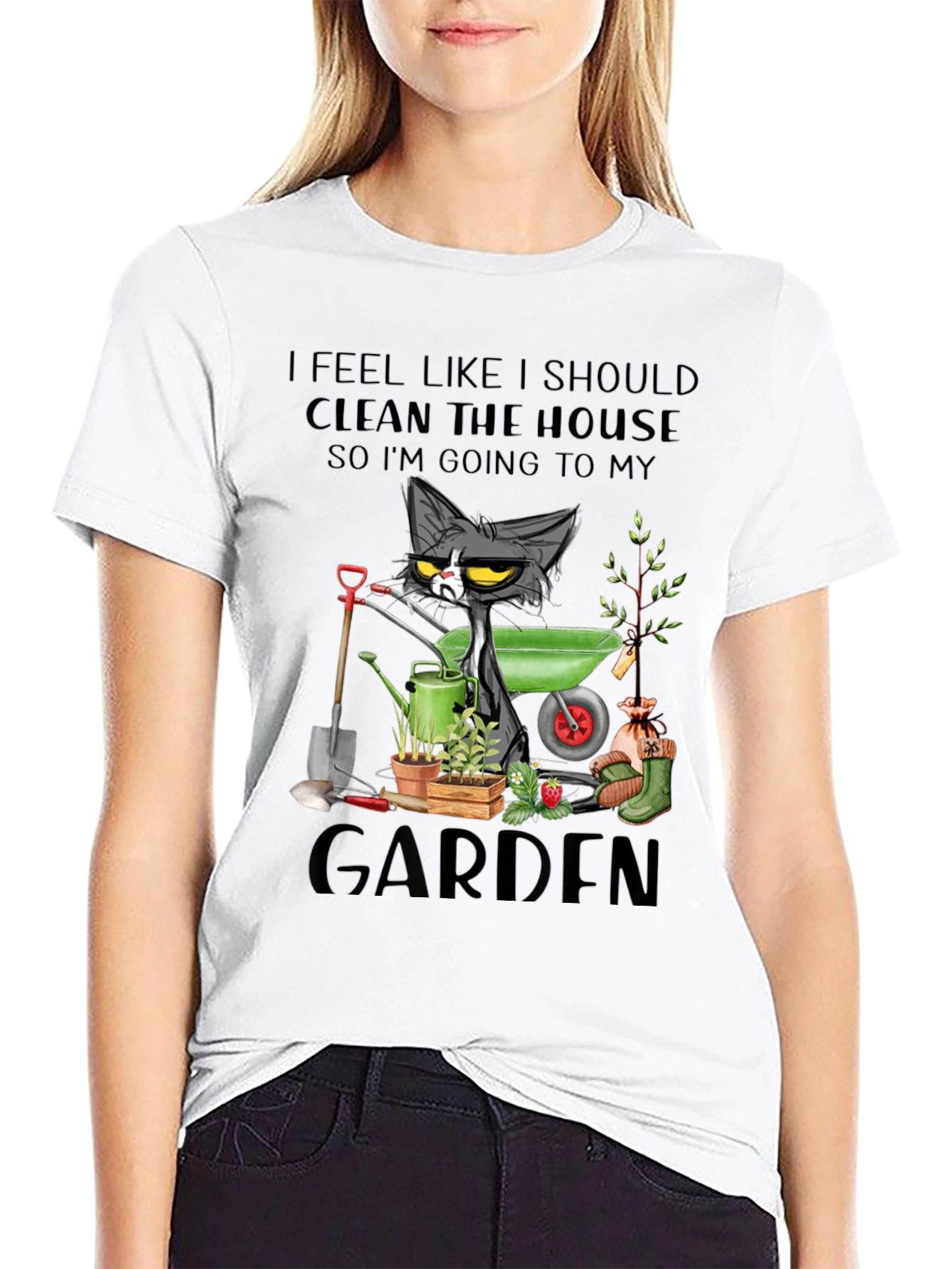 Funny Gardening Cat T-Shirt