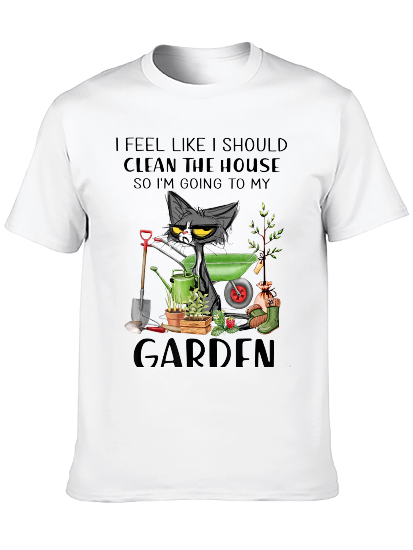 Funny Gardening Cat T-Shirt