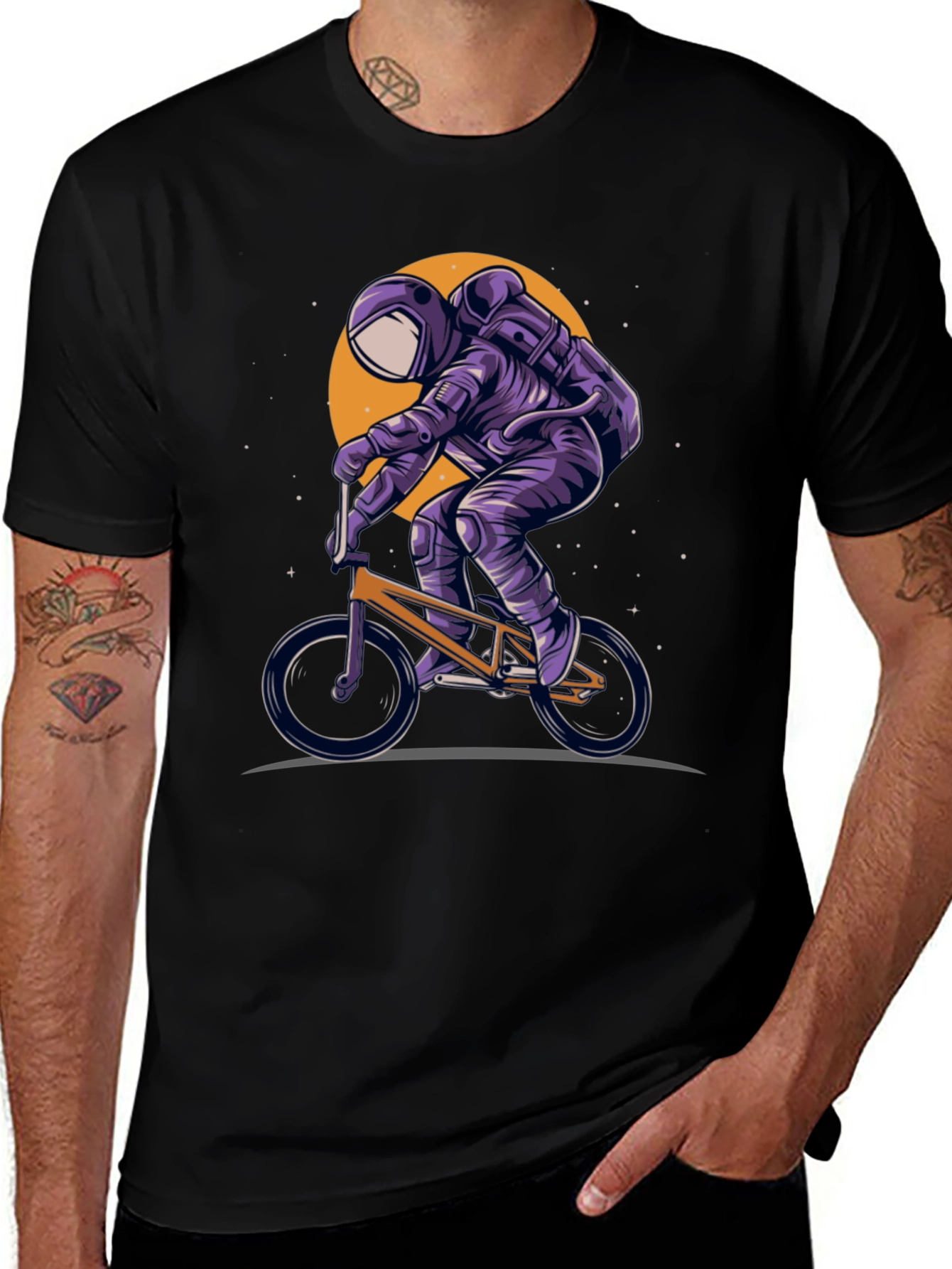 Astronaut BMX Rider Graphic T-Shirt