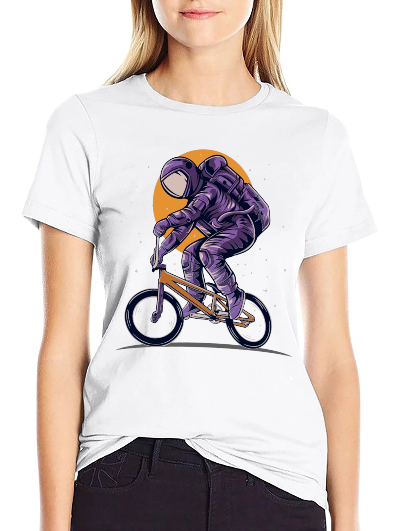 Astronaut BMX Rider Graphic T-Shirt