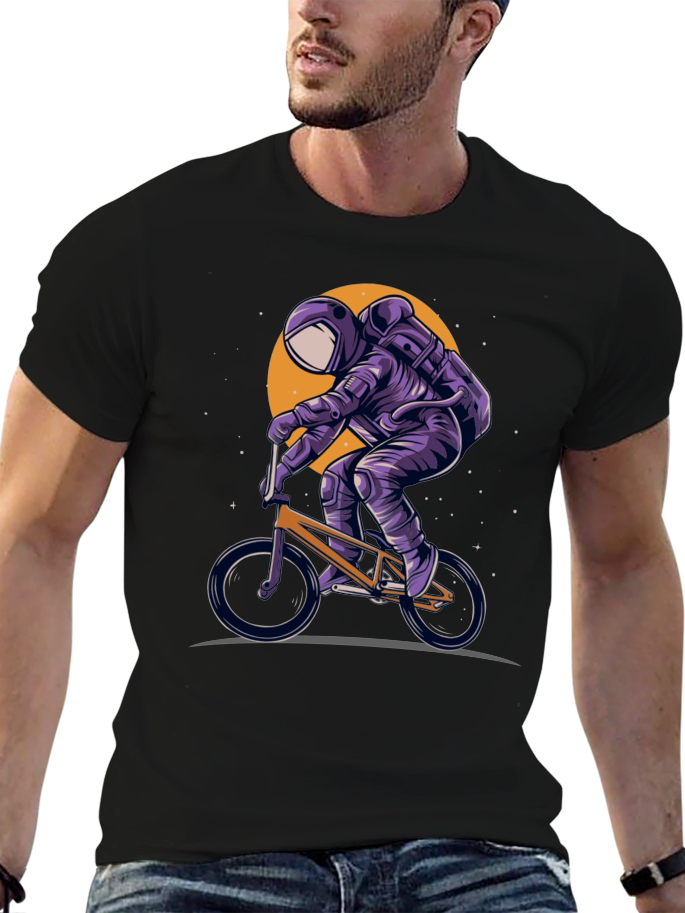 Astronaut BMX Rider Graphic T-Shirt