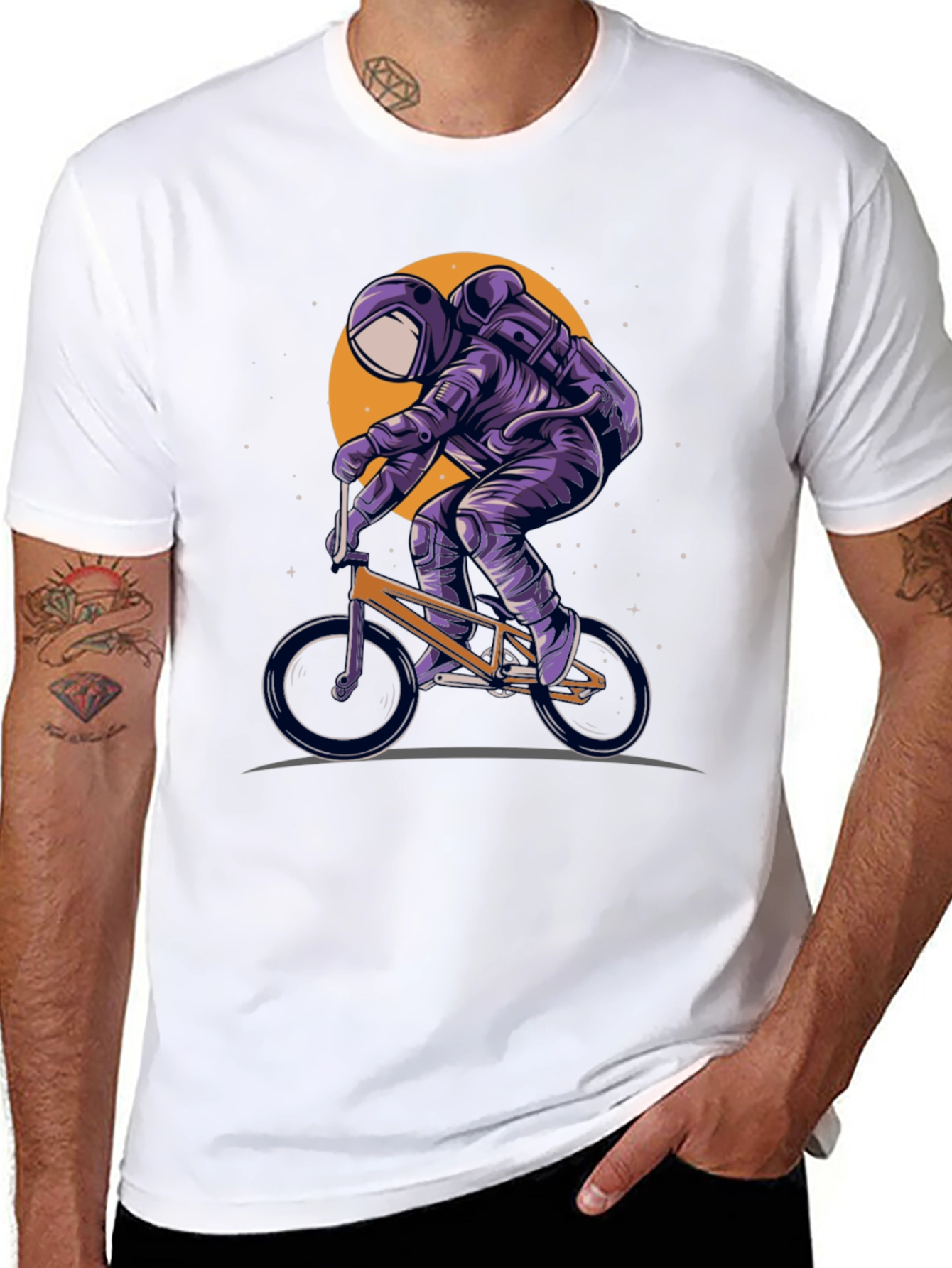Astronaut BMX Rider Graphic T-Shirt