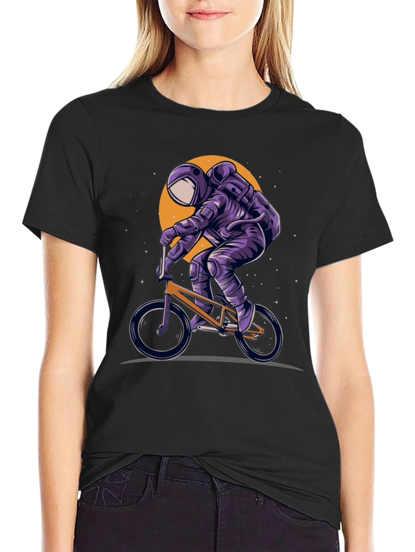 Astronaut BMX Rider Graphic T-Shirt