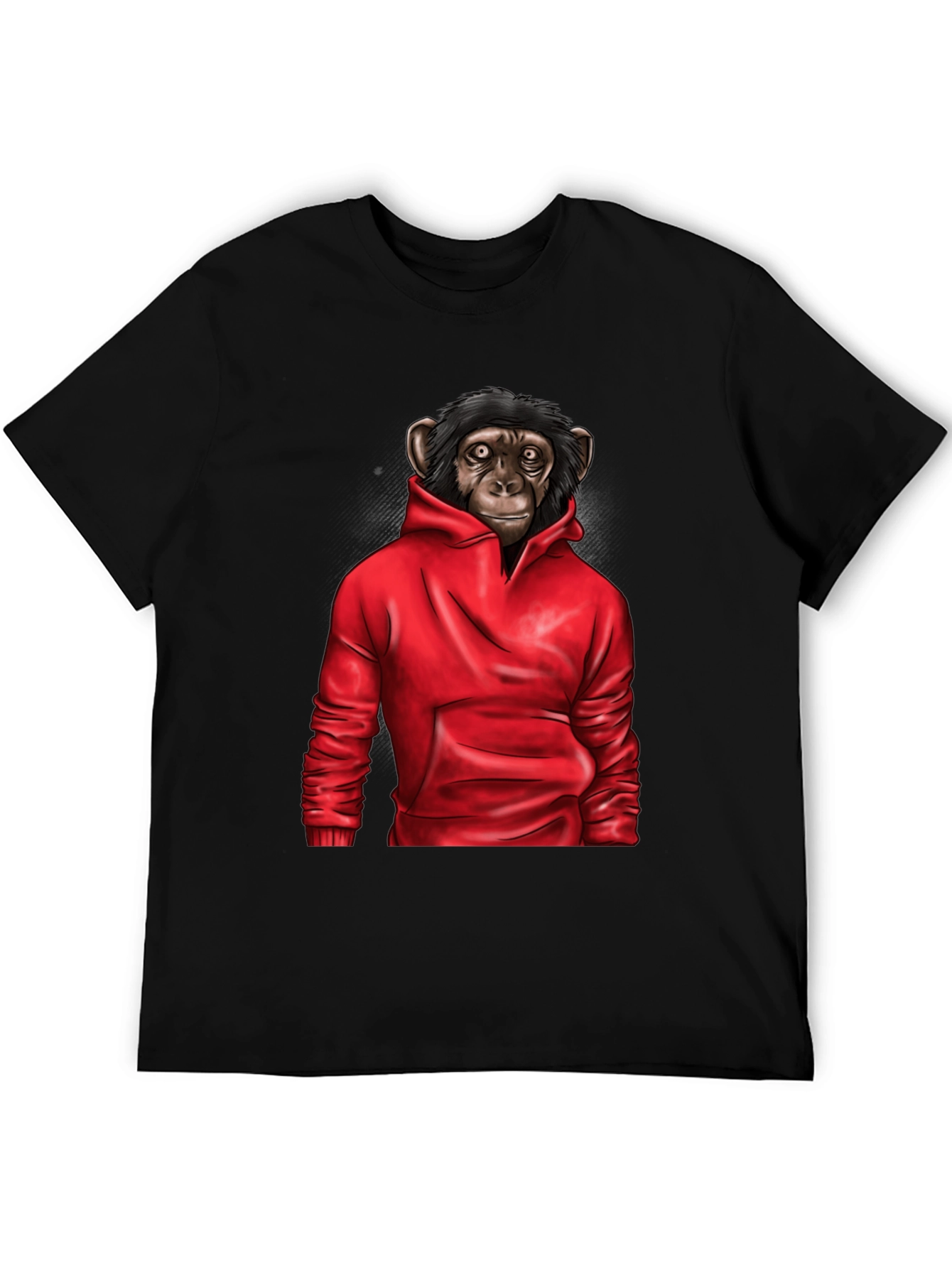 Chimpanzee Red Hoodie T-Shirt - Cool Graphic Tee