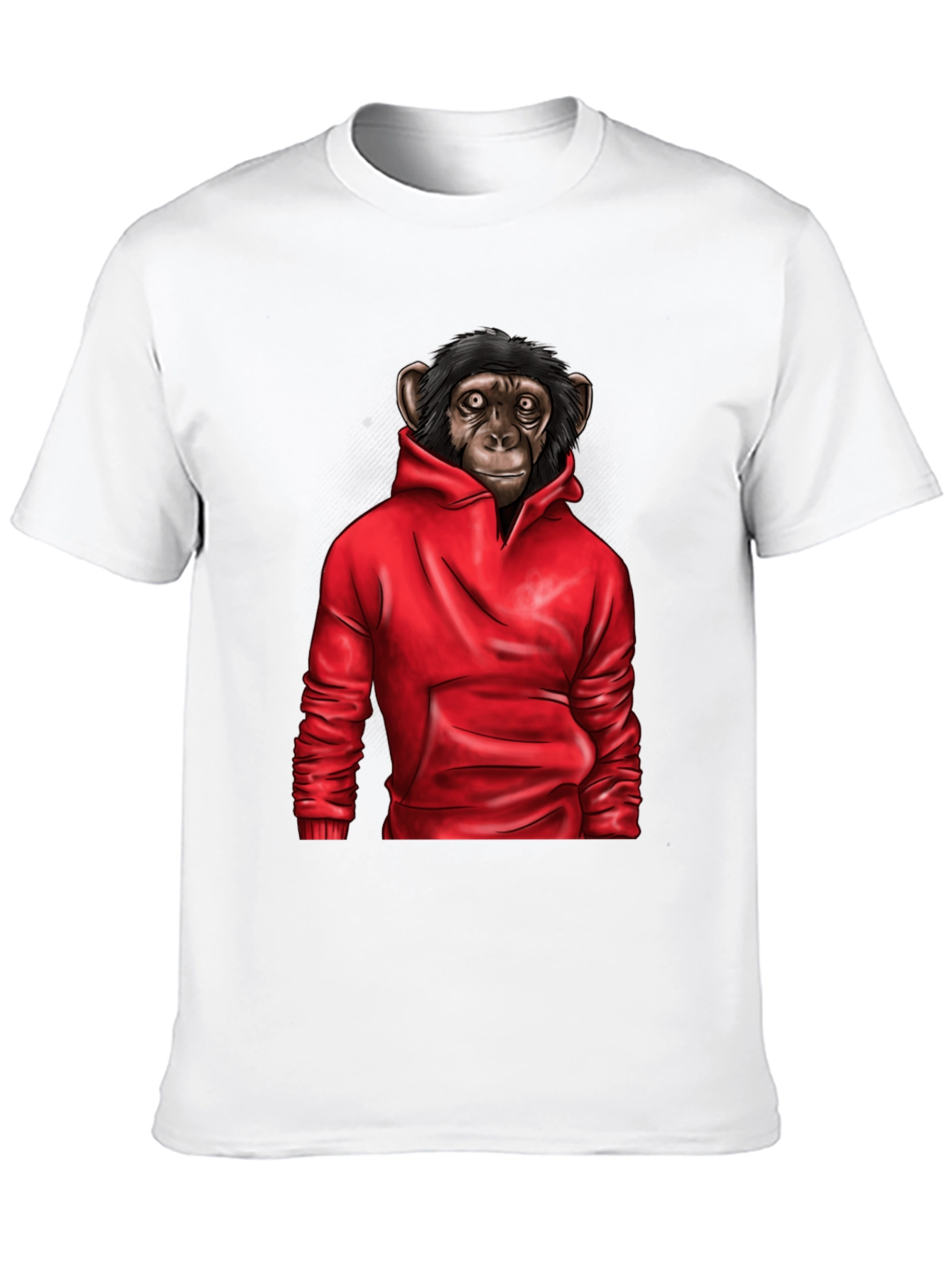 Chimpanzee Red Hoodie T-Shirt - Cool Graphic Tee