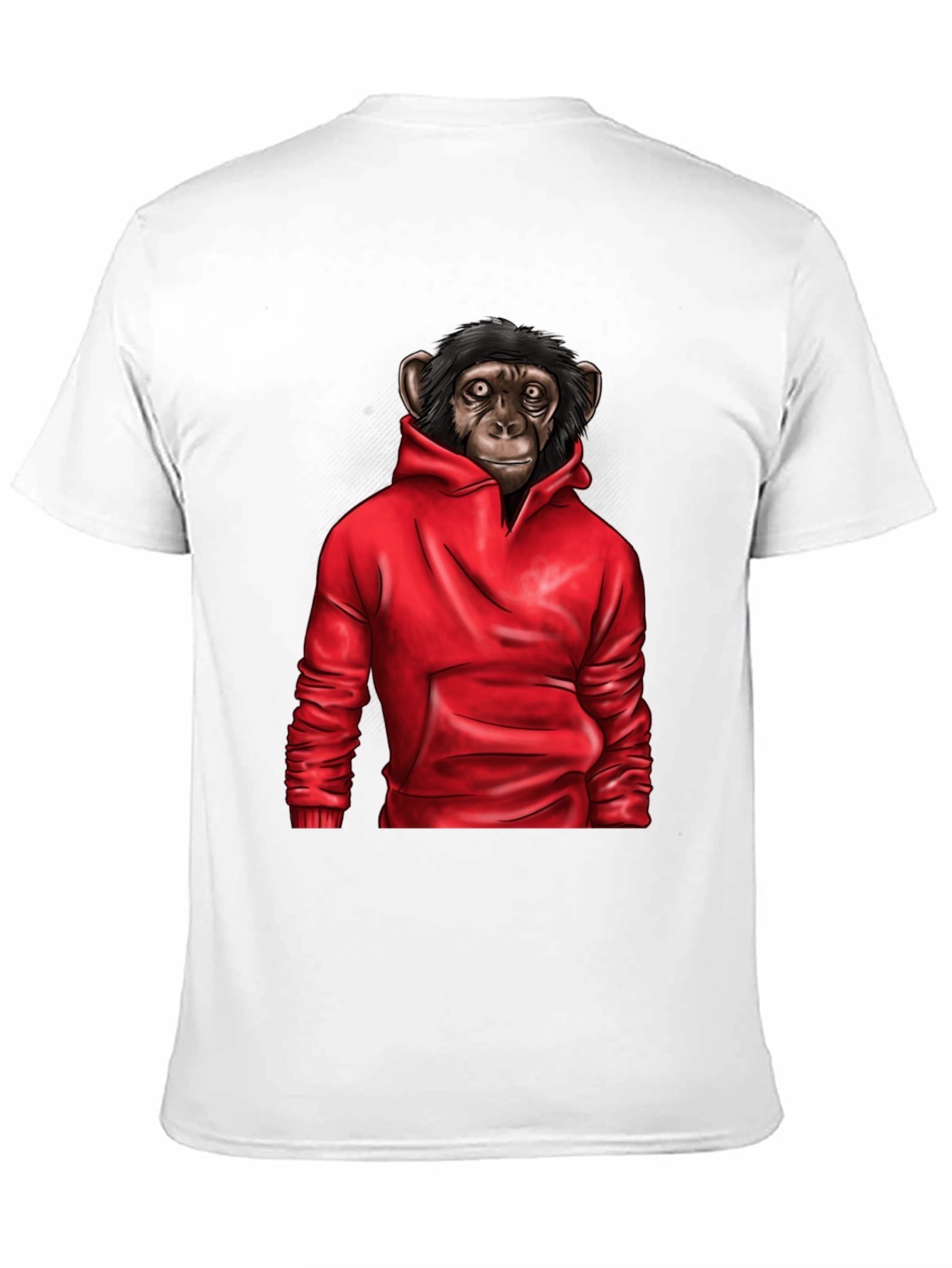 Chimpanzee Red Hoodie T-Shirt - Cool Graphic Tee