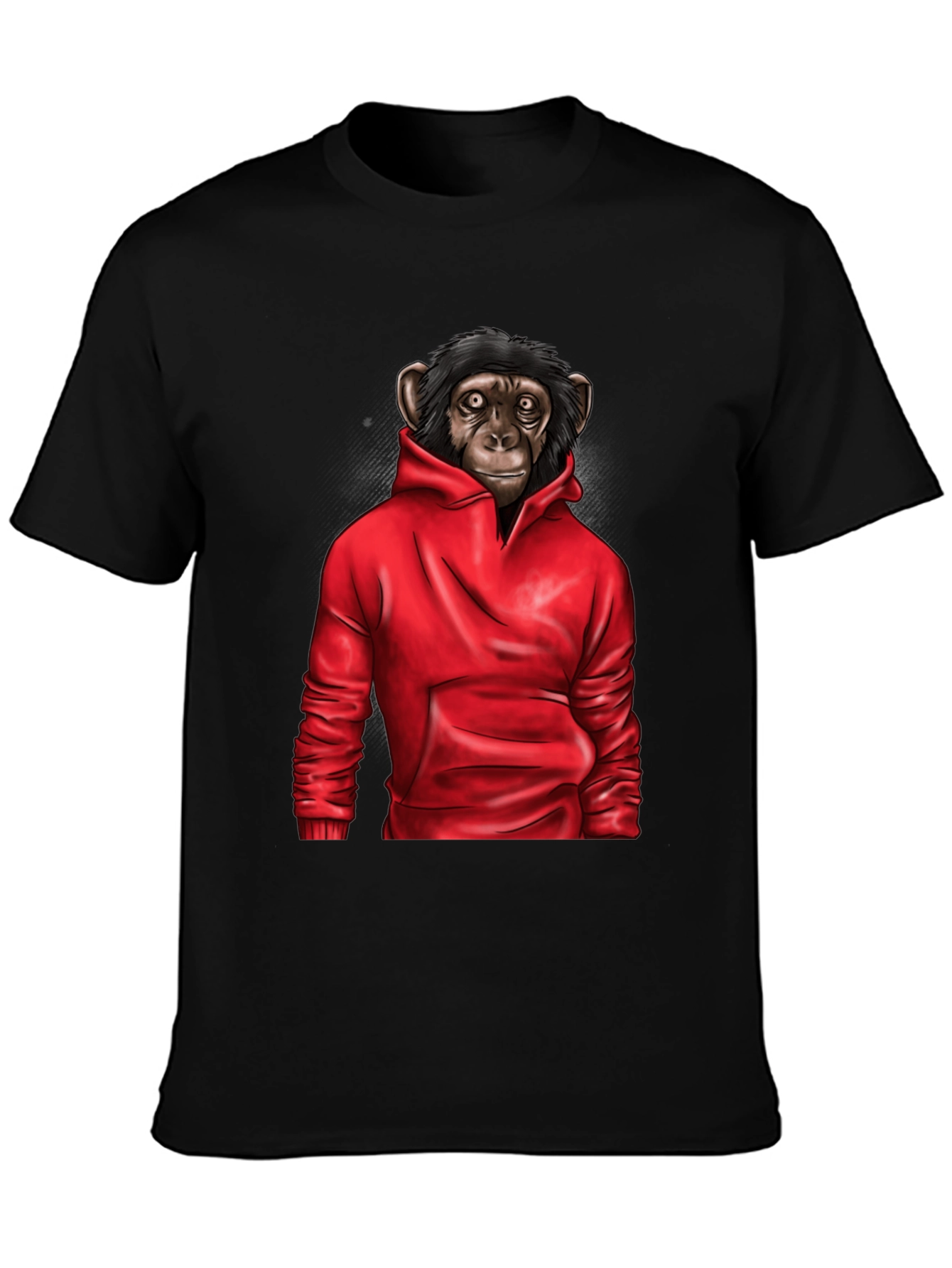 Chimpanzee Red Hoodie T-Shirt - Cool Graphic Tee