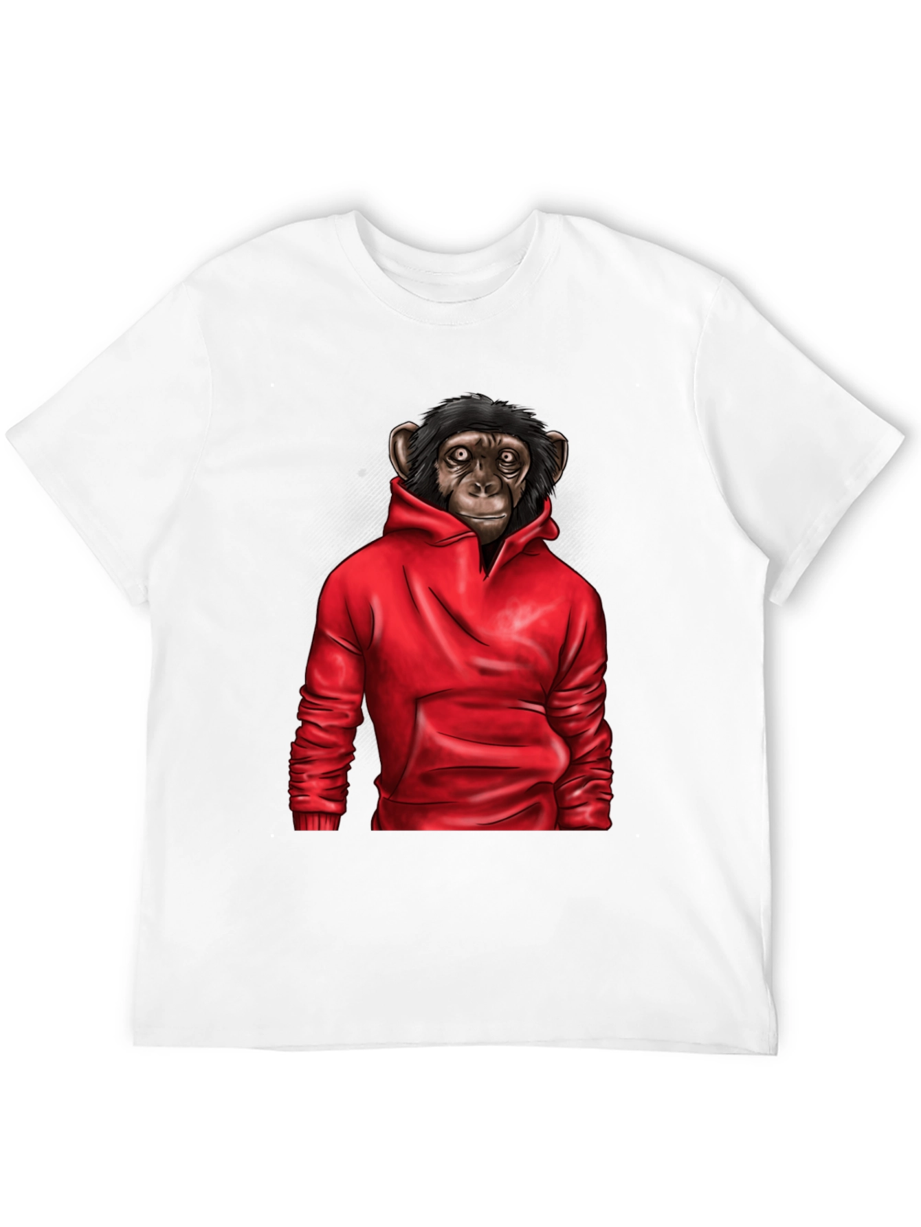 Chimpanzee Red Hoodie T-Shirt - Cool Graphic Tee