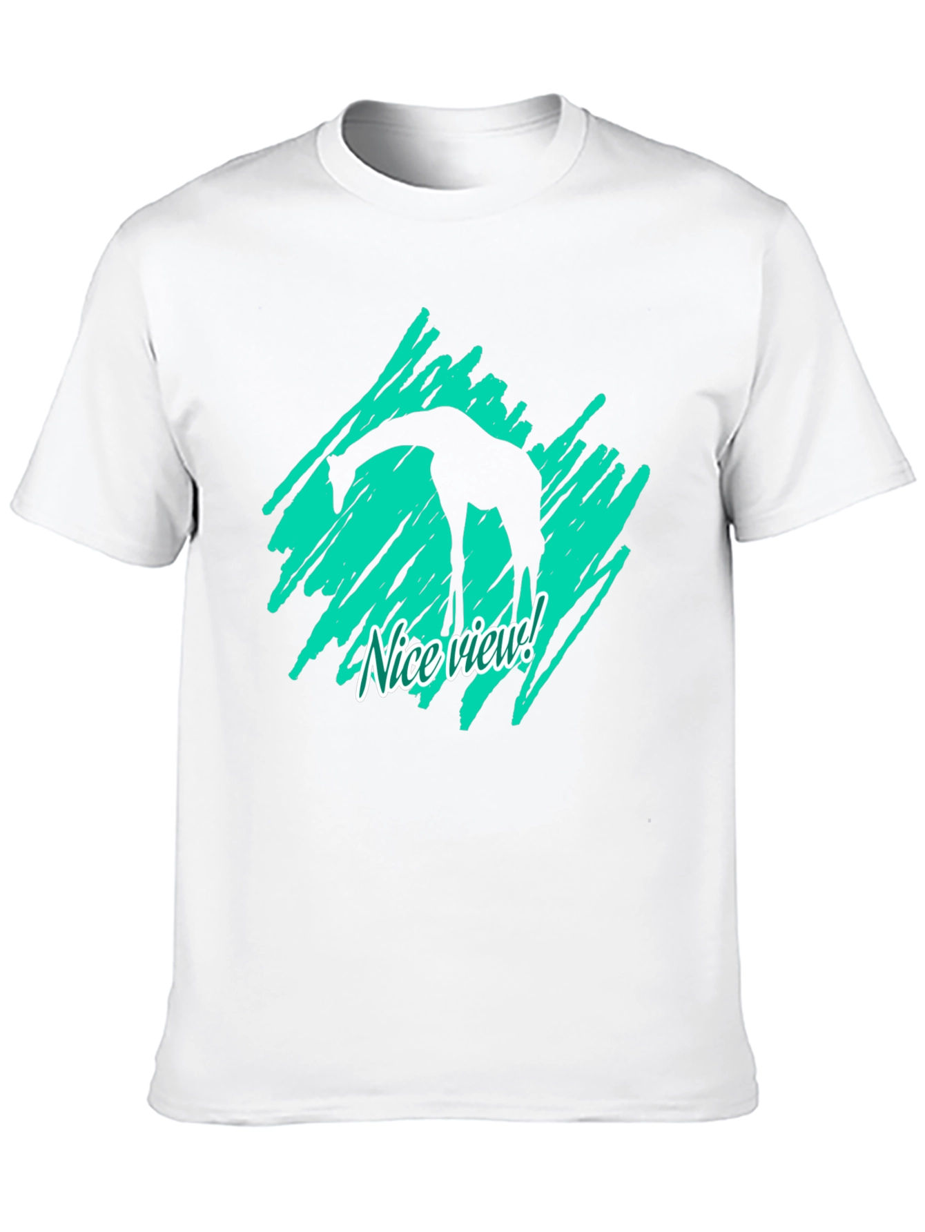 Giraffe Nice View Graphic Tee - Black Cotton Shirt