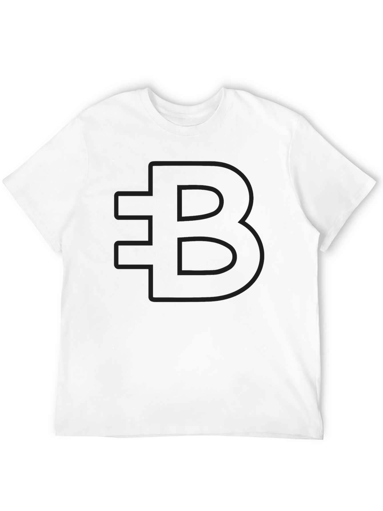 Bold Black T-Shirt with Subtly Outlined B Design