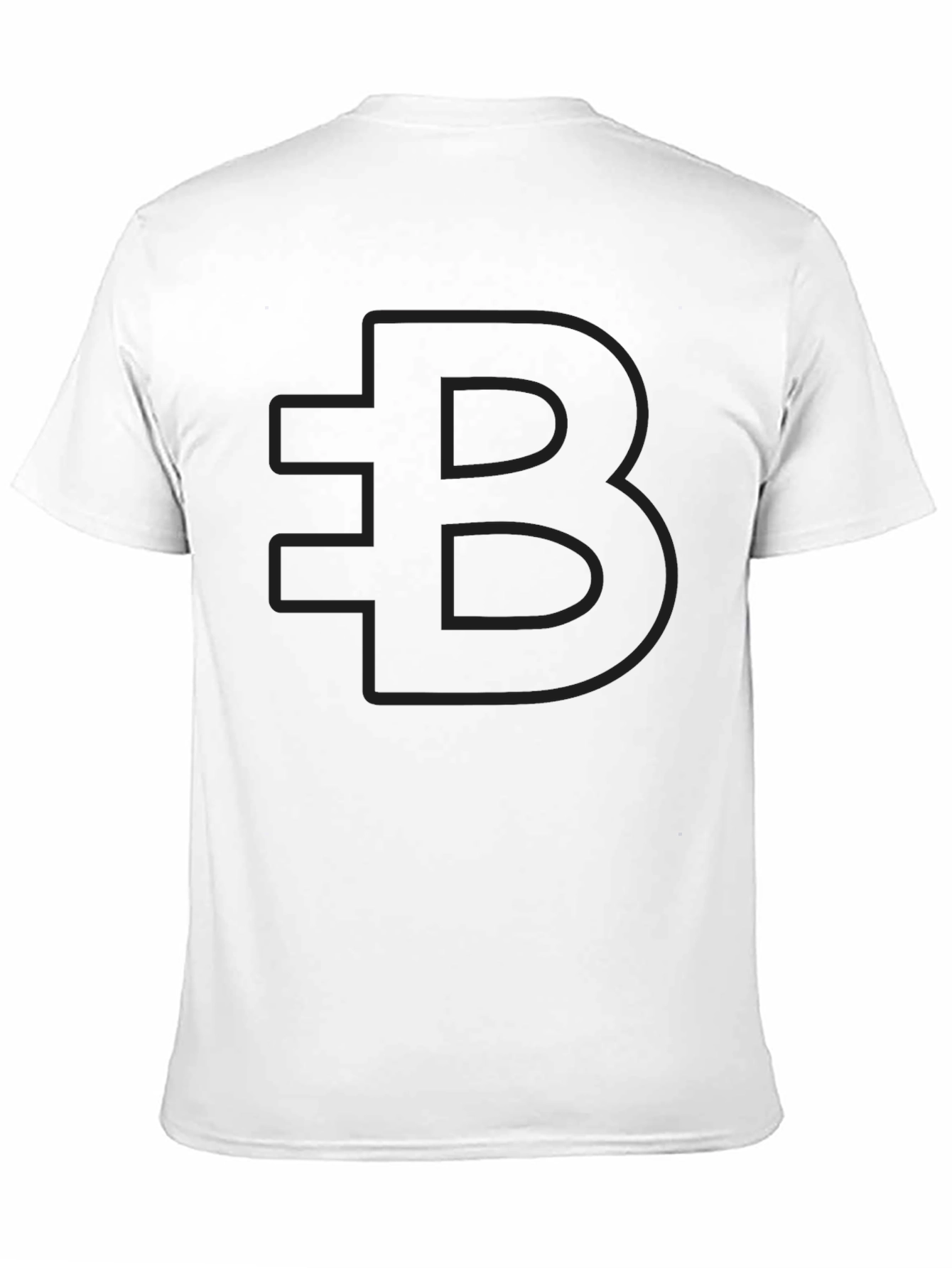 Bold Black T-Shirt with Subtly Outlined B Design