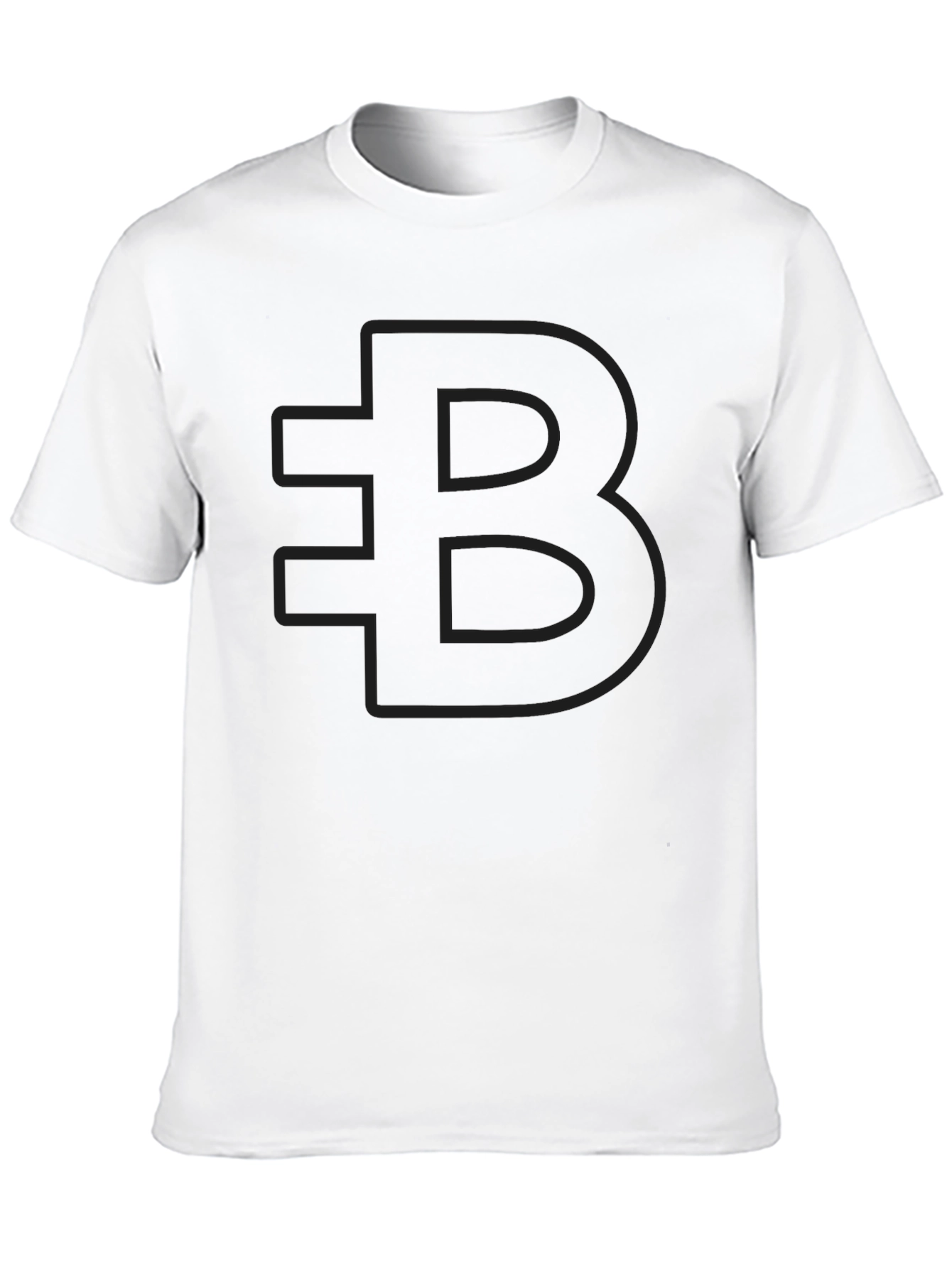 Bold Black T-Shirt with Subtly Outlined B Design