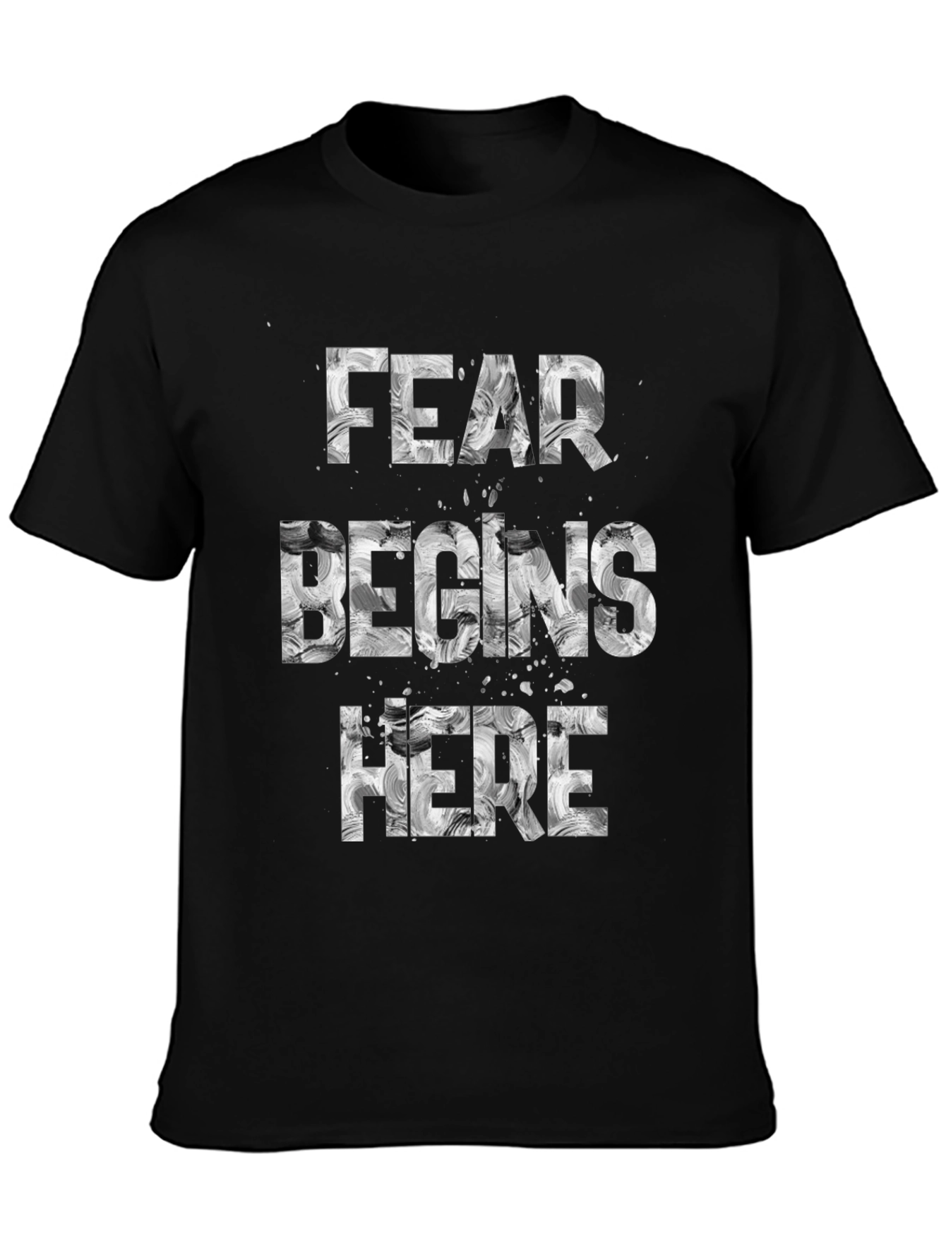 Fear Begins Here Graphic T-Shirt - Black