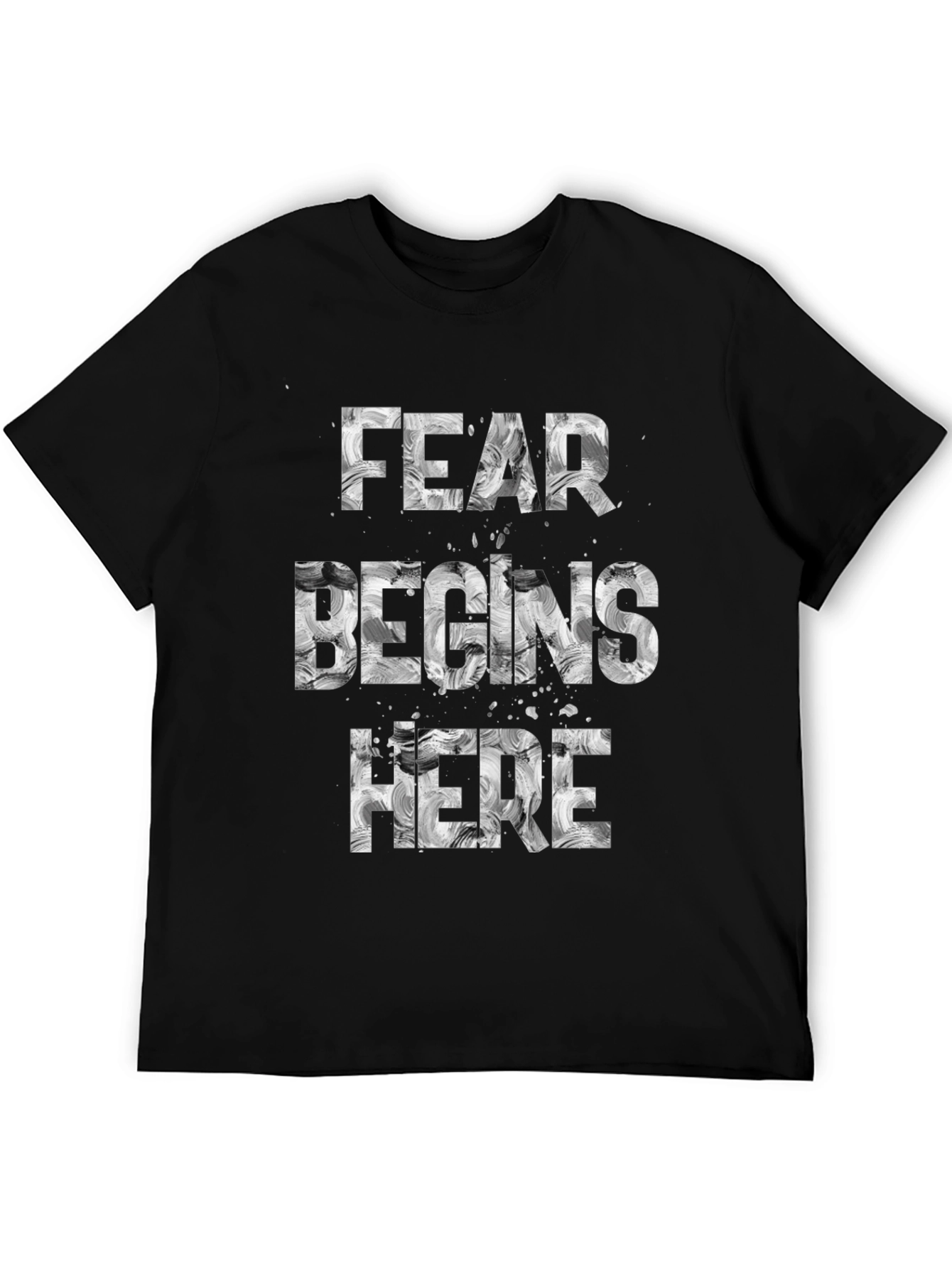 Fear Begins Here Graphic T-Shirt - Black