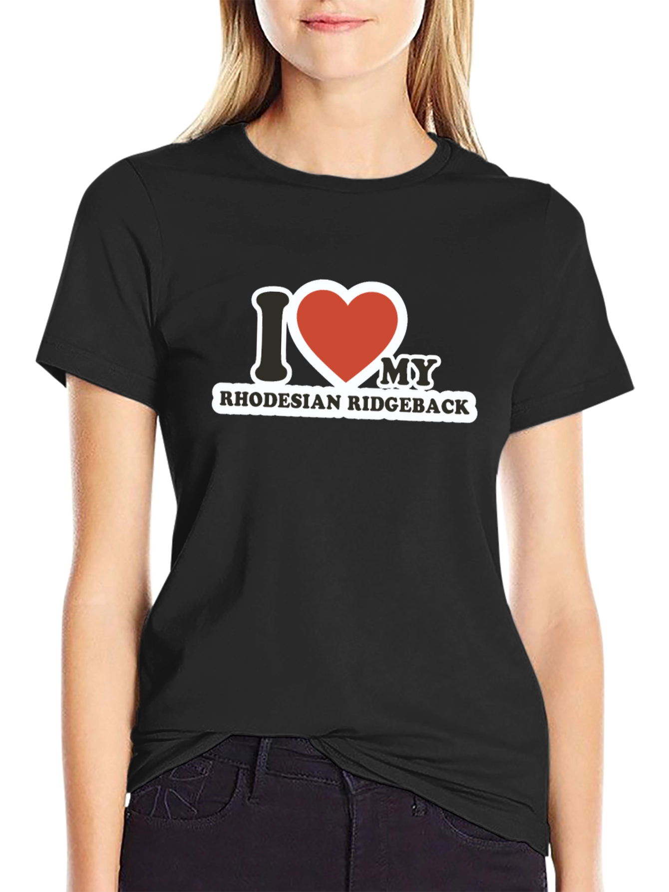 I Love My Rhodesian Ridgeback Black T-Shirt