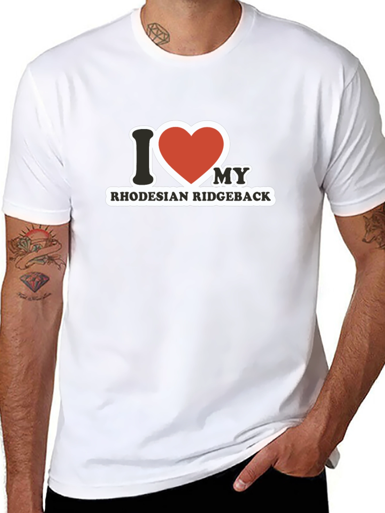 I Love My Rhodesian Ridgeback Black T-Shirt