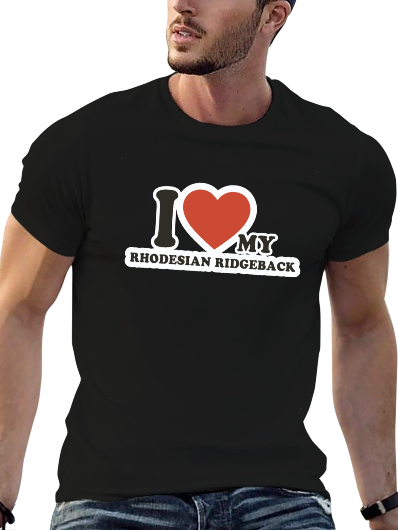 I Love My Rhodesian Ridgeback Black T-Shirt