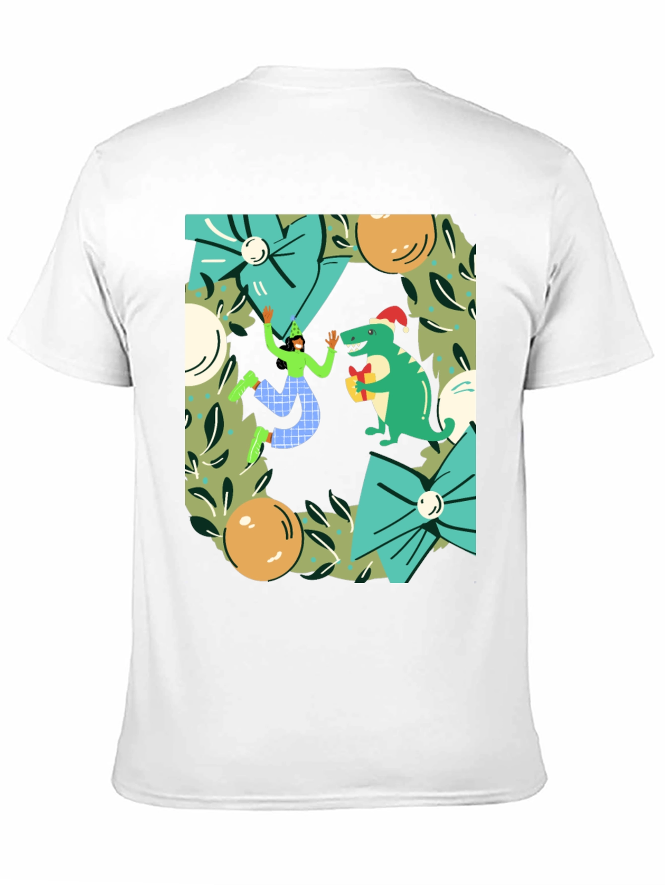 Festive Dinosaur Christmas T-Shirt