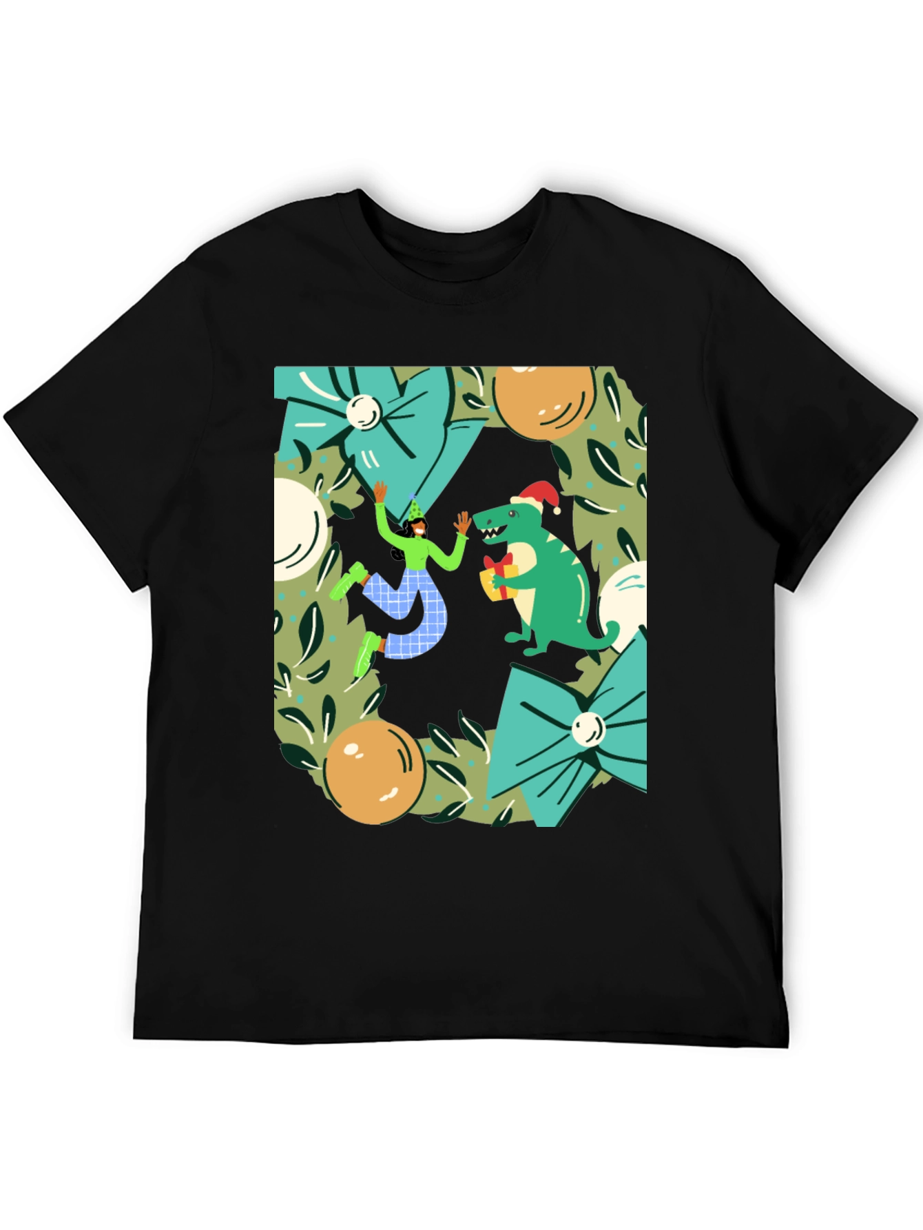 Festive Dinosaur Christmas T-Shirt