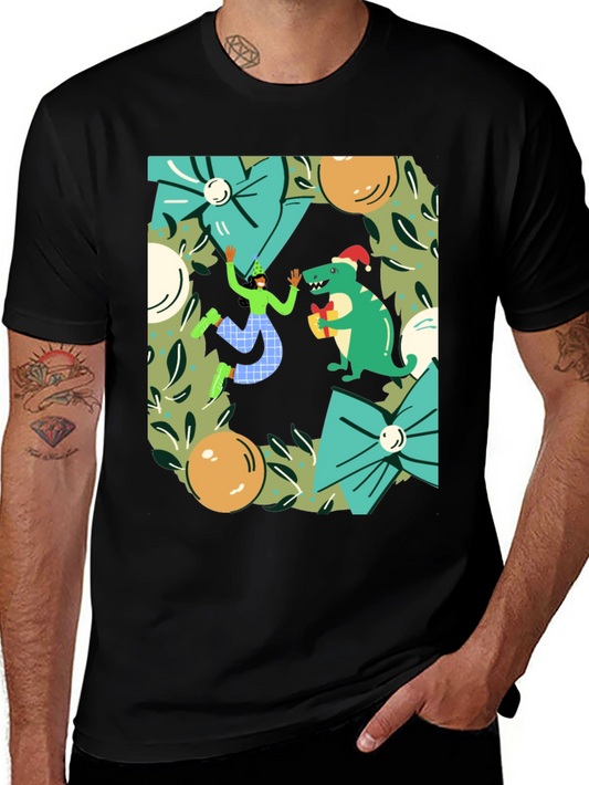 Festive Dinosaur Christmas T-Shirt