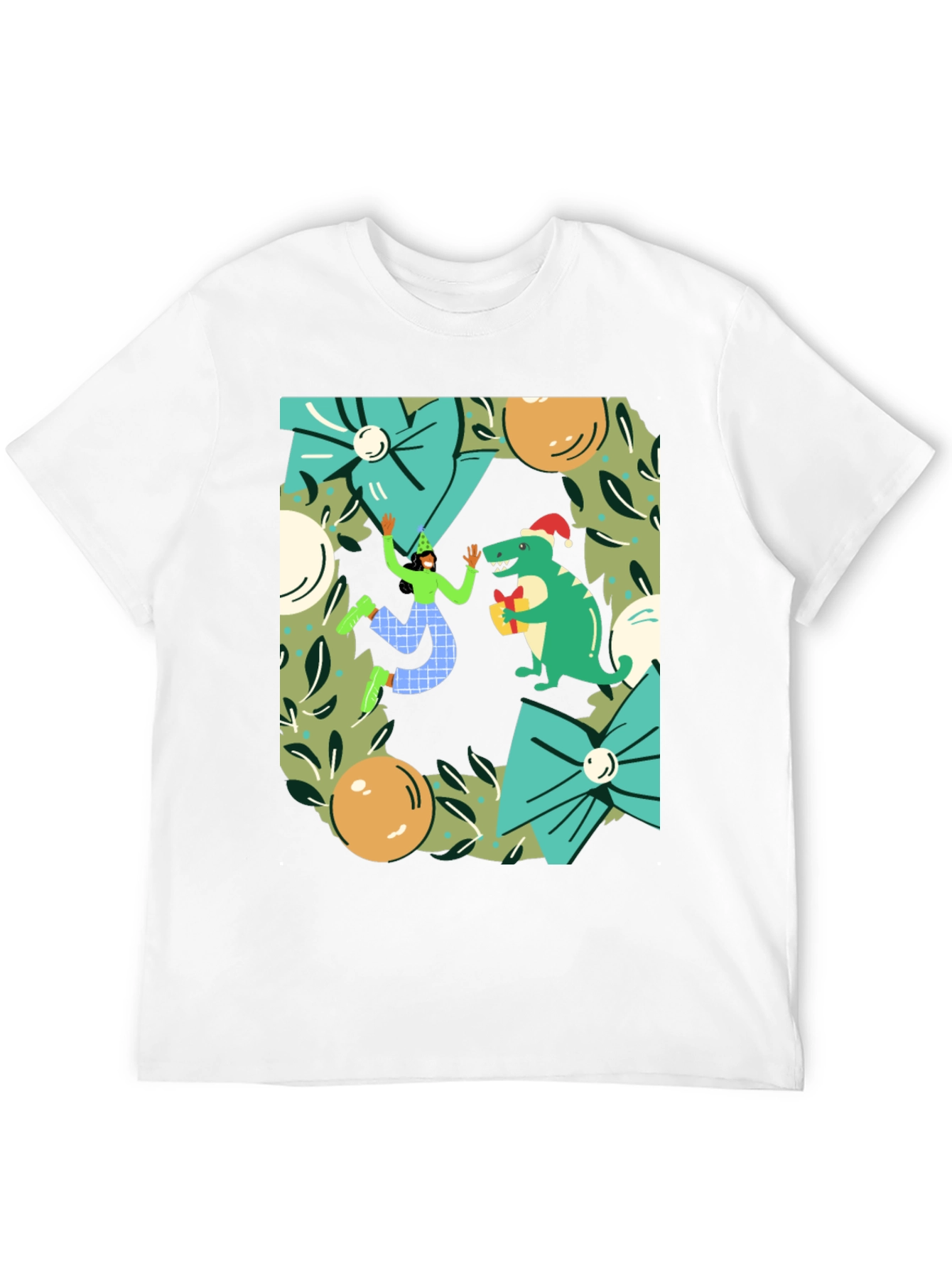 Festive Dinosaur Christmas T-Shirt