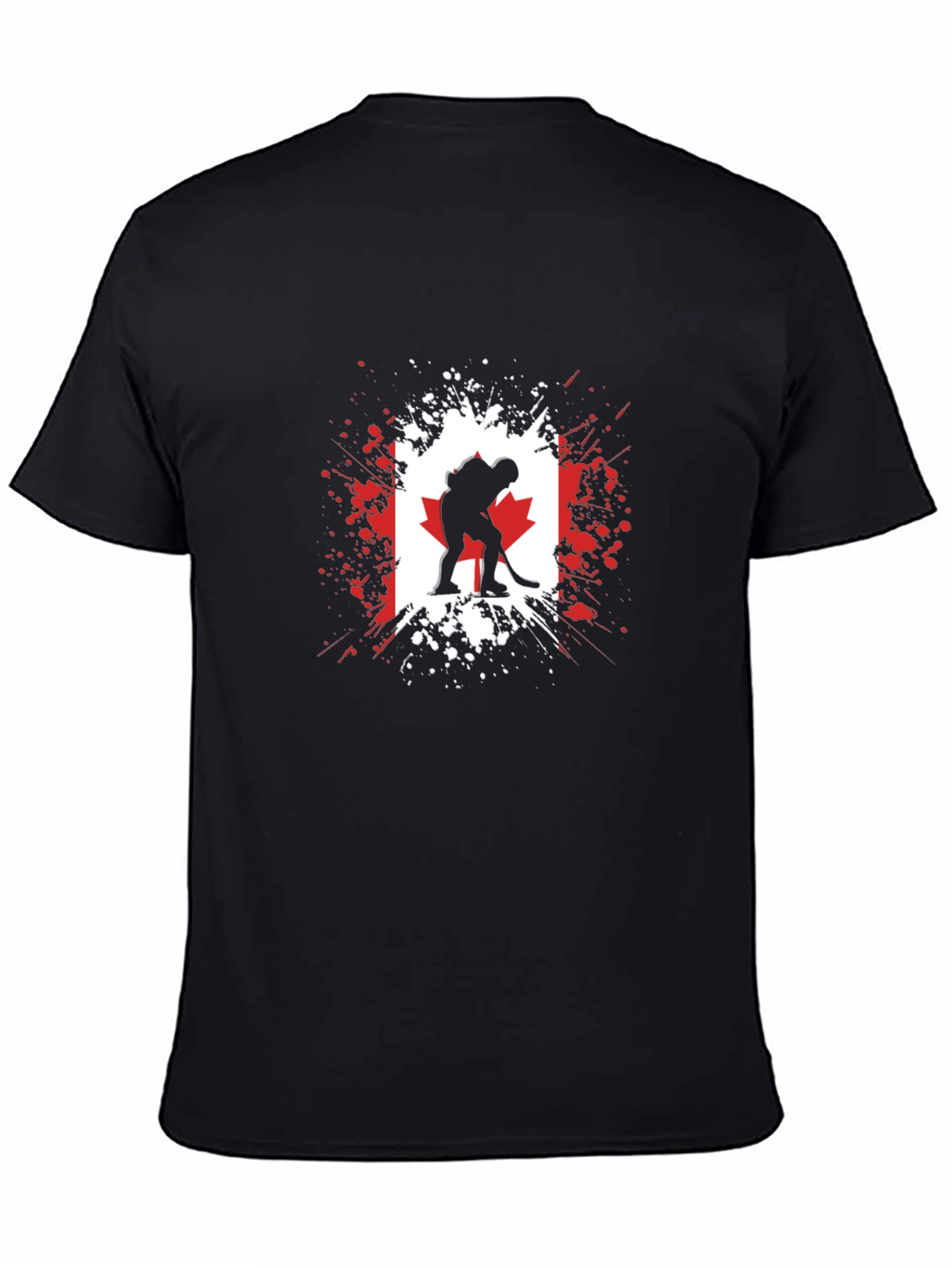 Canada Hockey Flag Graphic T-Shirt - Black
