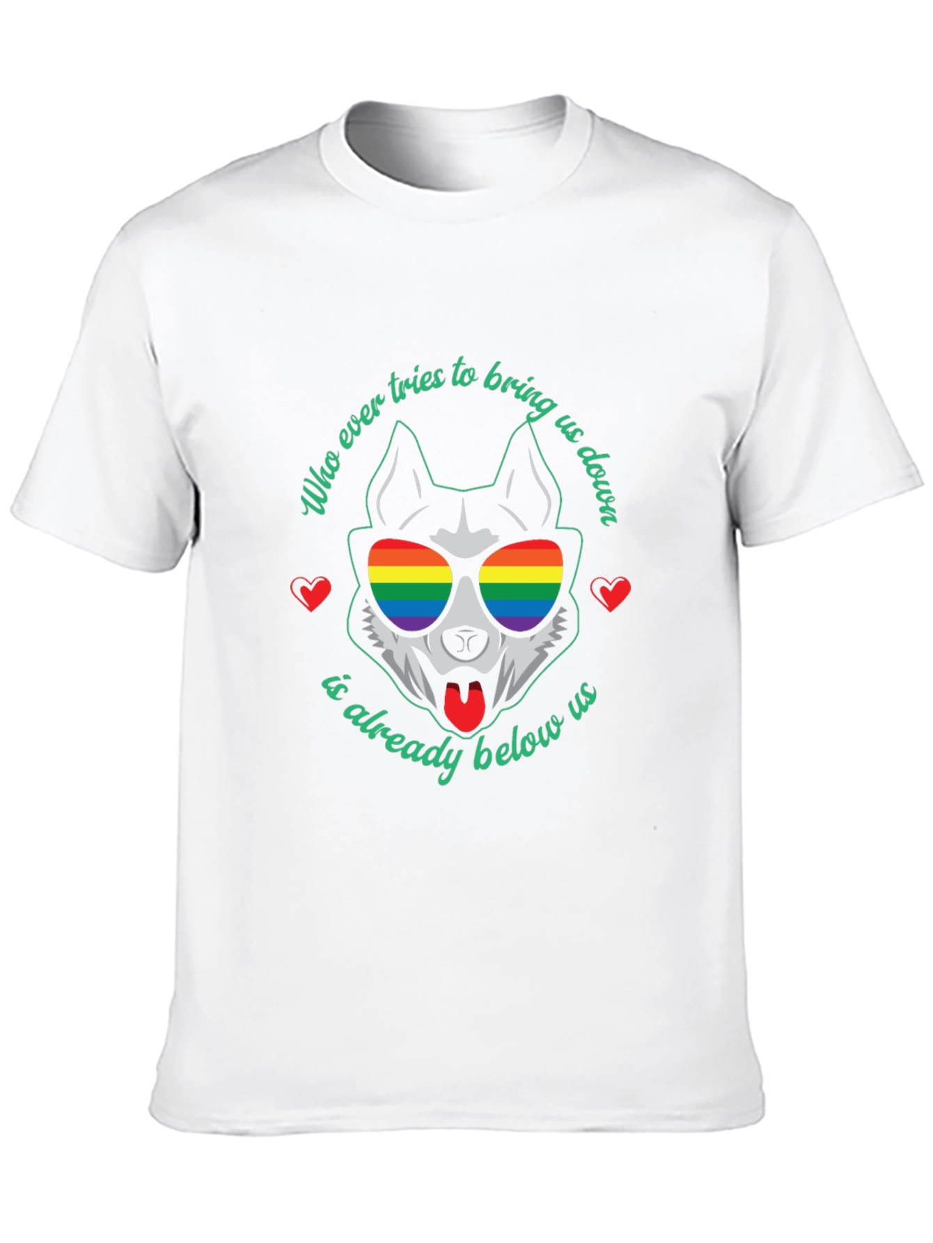 Pride T-Shirt: Husky Dog with Rainbow Glasses