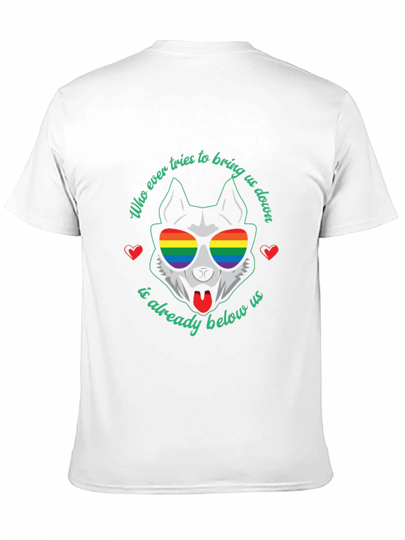Pride T-Shirt: Husky Dog with Rainbow Glasses