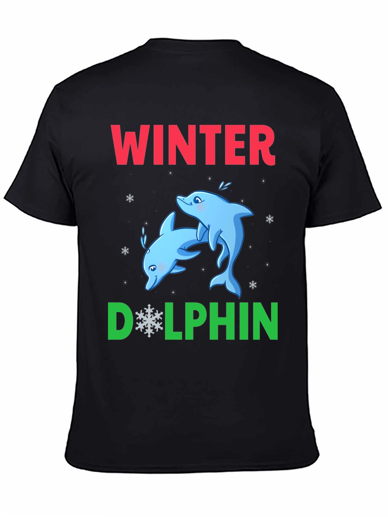 Winter Dolphin Graphic T-Shirt