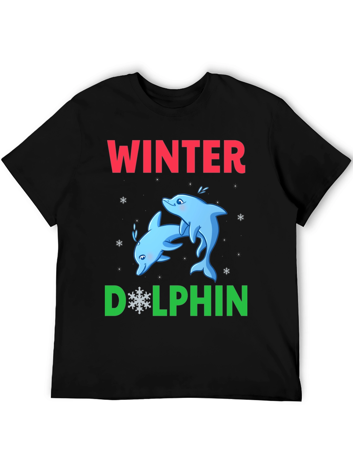 Winter Dolphin Graphic T-Shirt
