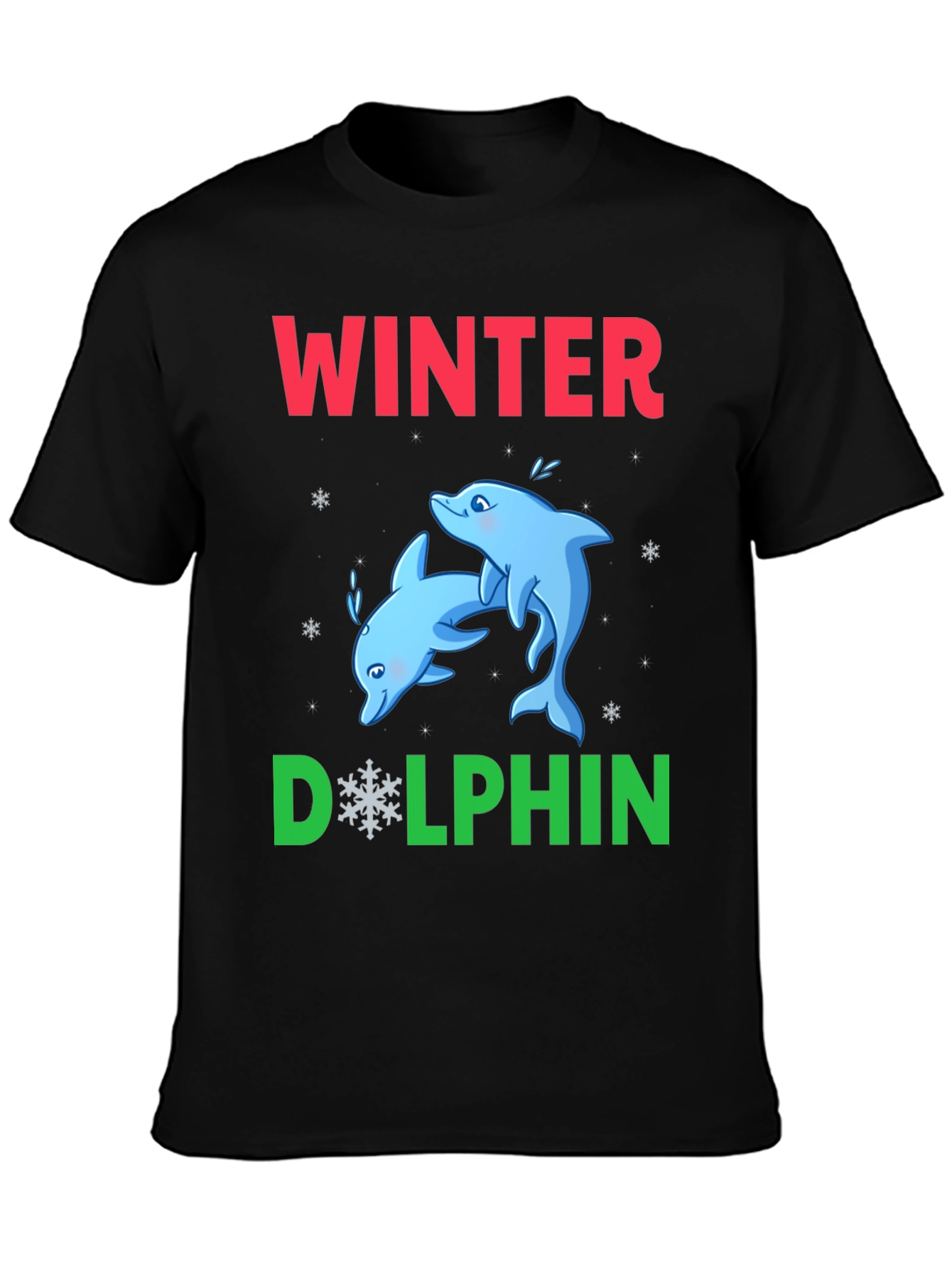Winter Dolphin Graphic T-Shirt