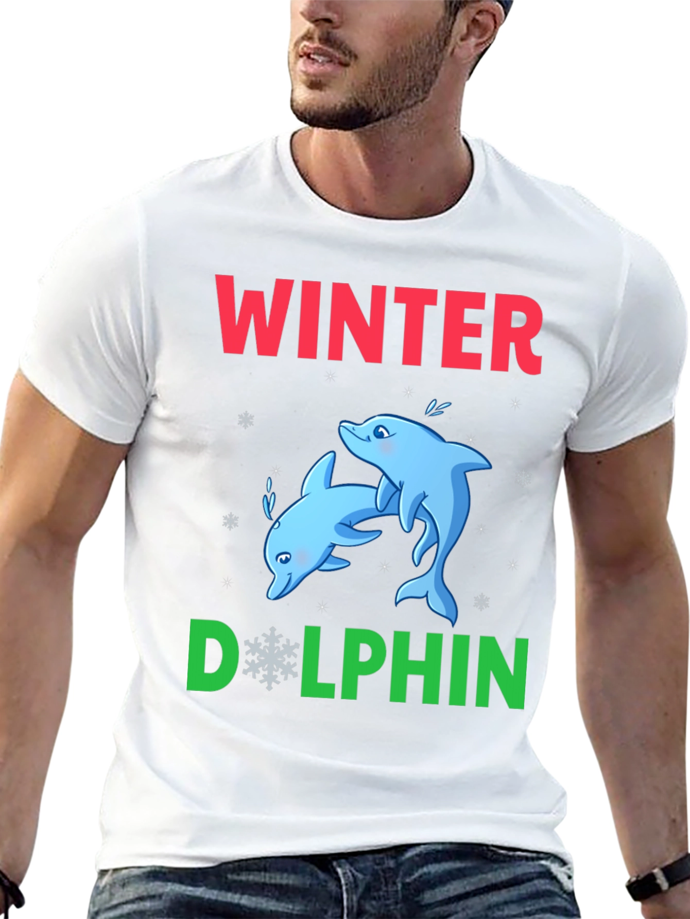 Winter Dolphin Graphic T-Shirt