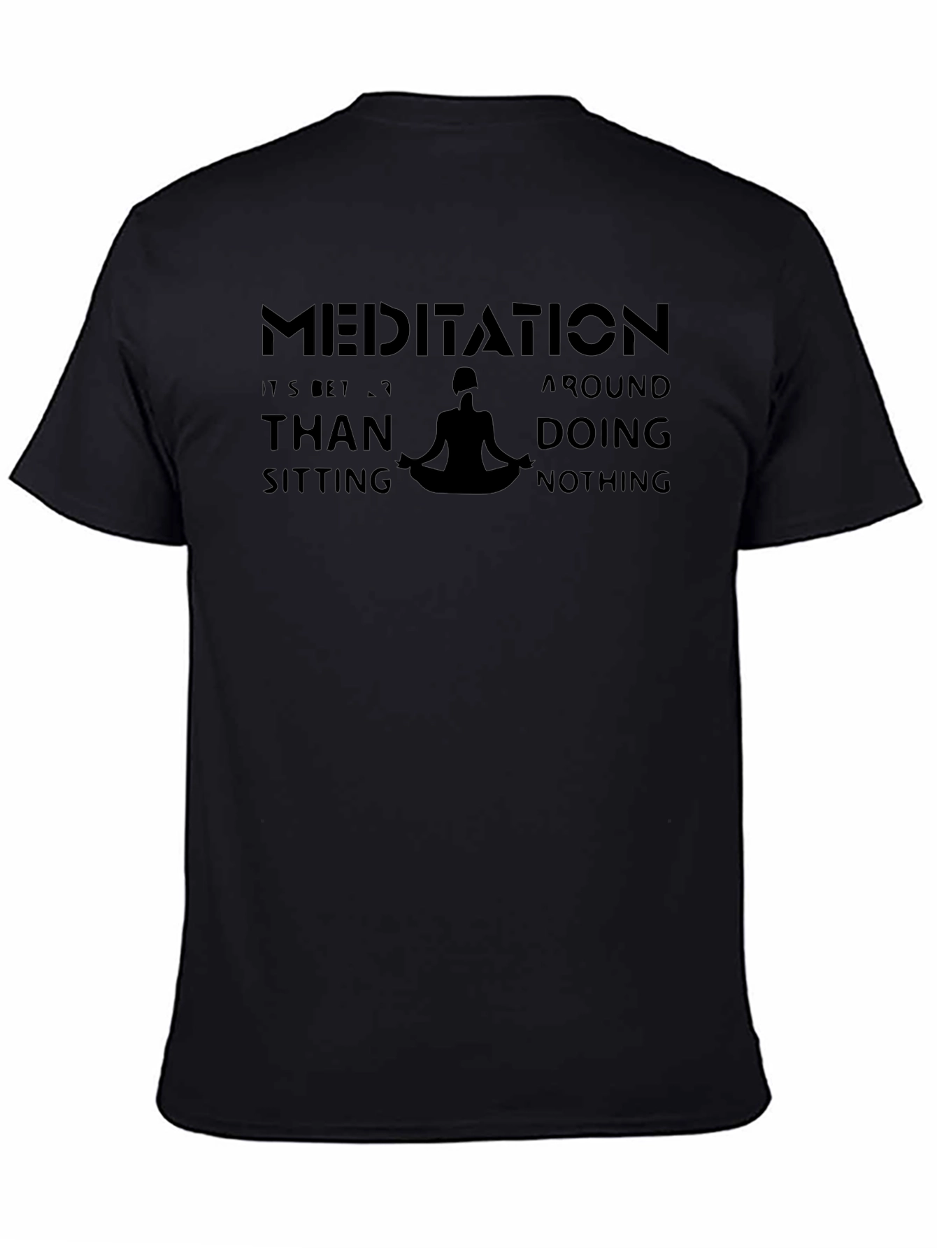 Meditate T-Shirt - Black Graphic Tee for Men