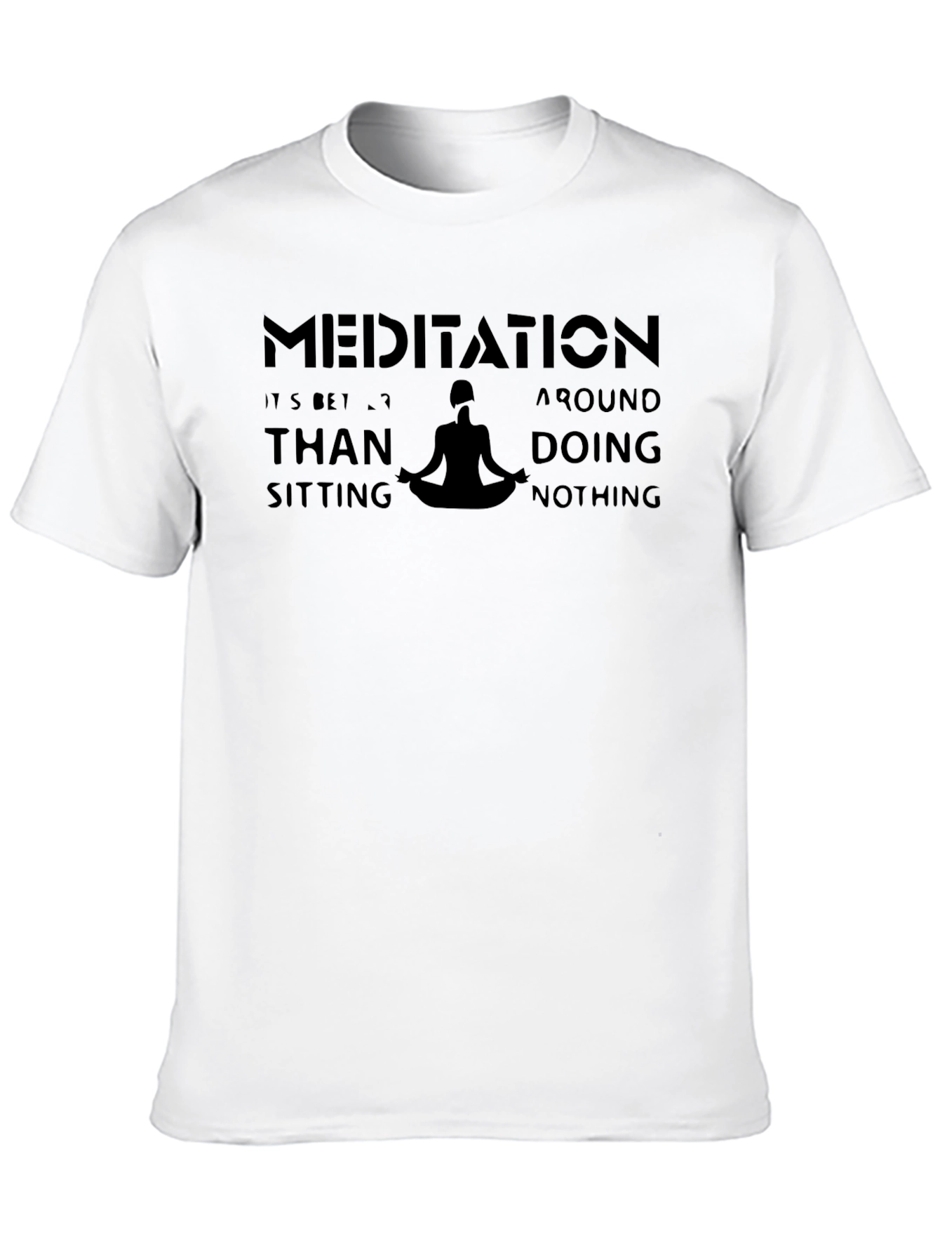 Meditate T-Shirt - Black Graphic Tee for Men