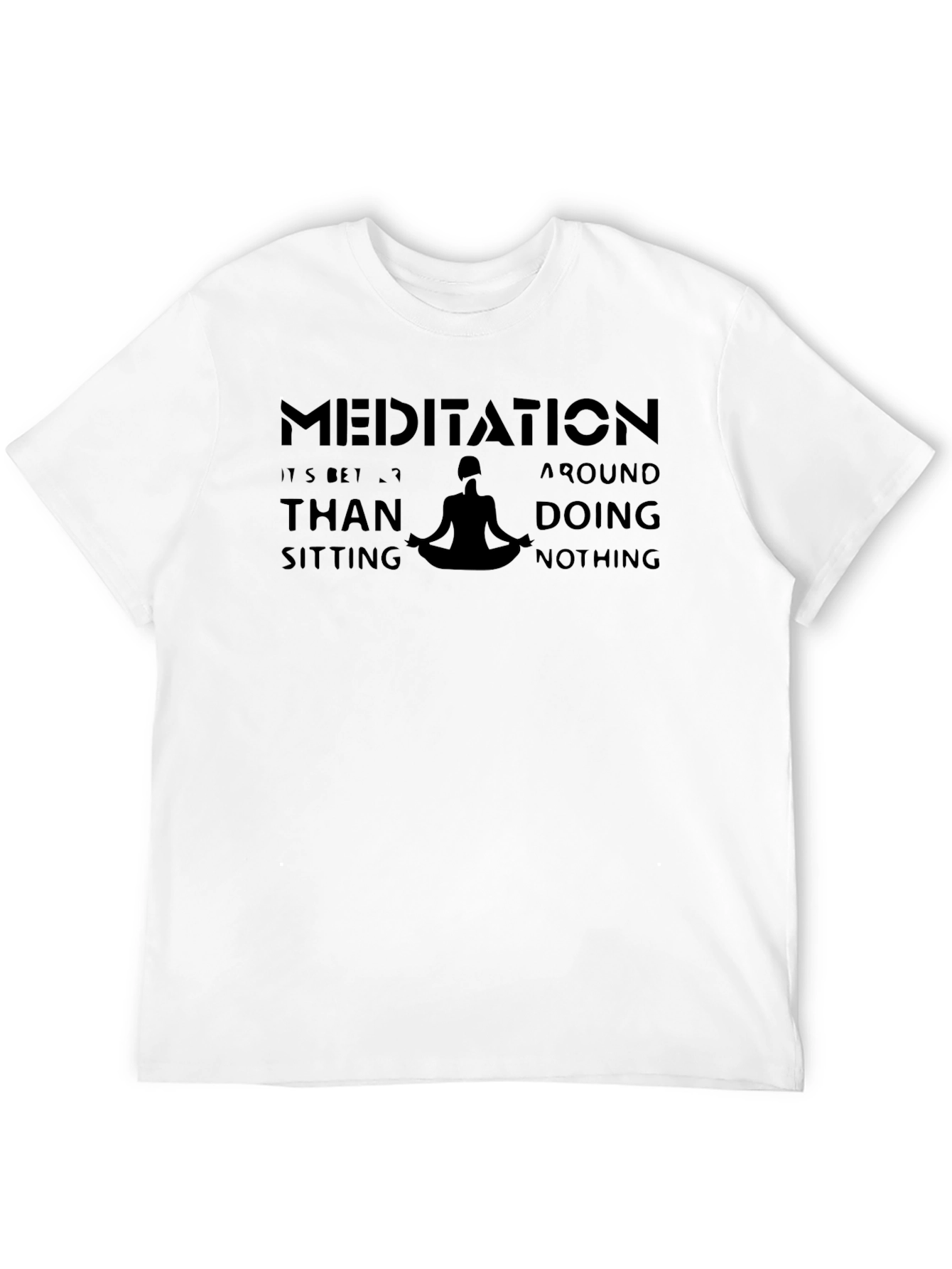 Meditate T-Shirt - Black Graphic Tee for Men