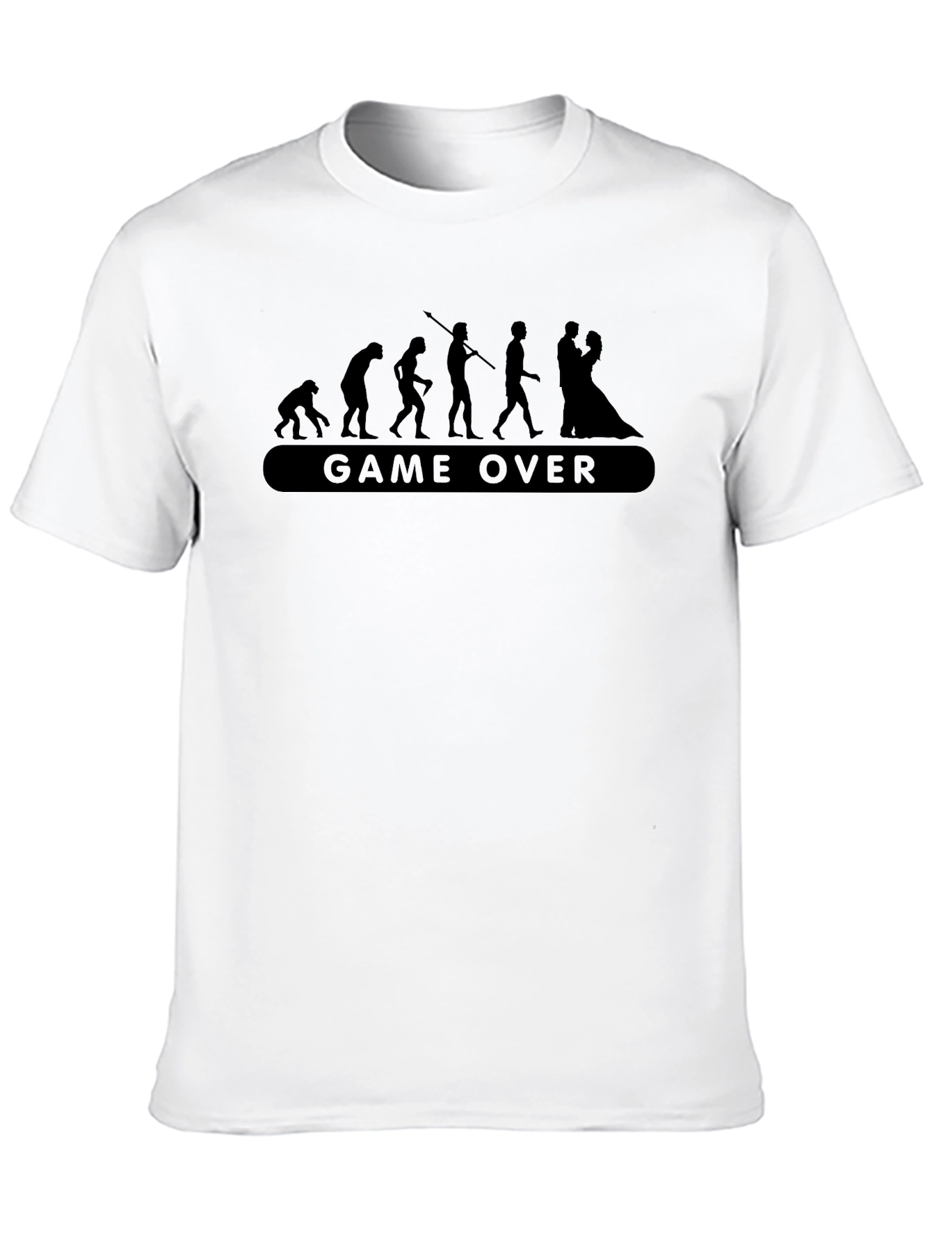 Game Over Evolution Funny Black T-Shirt