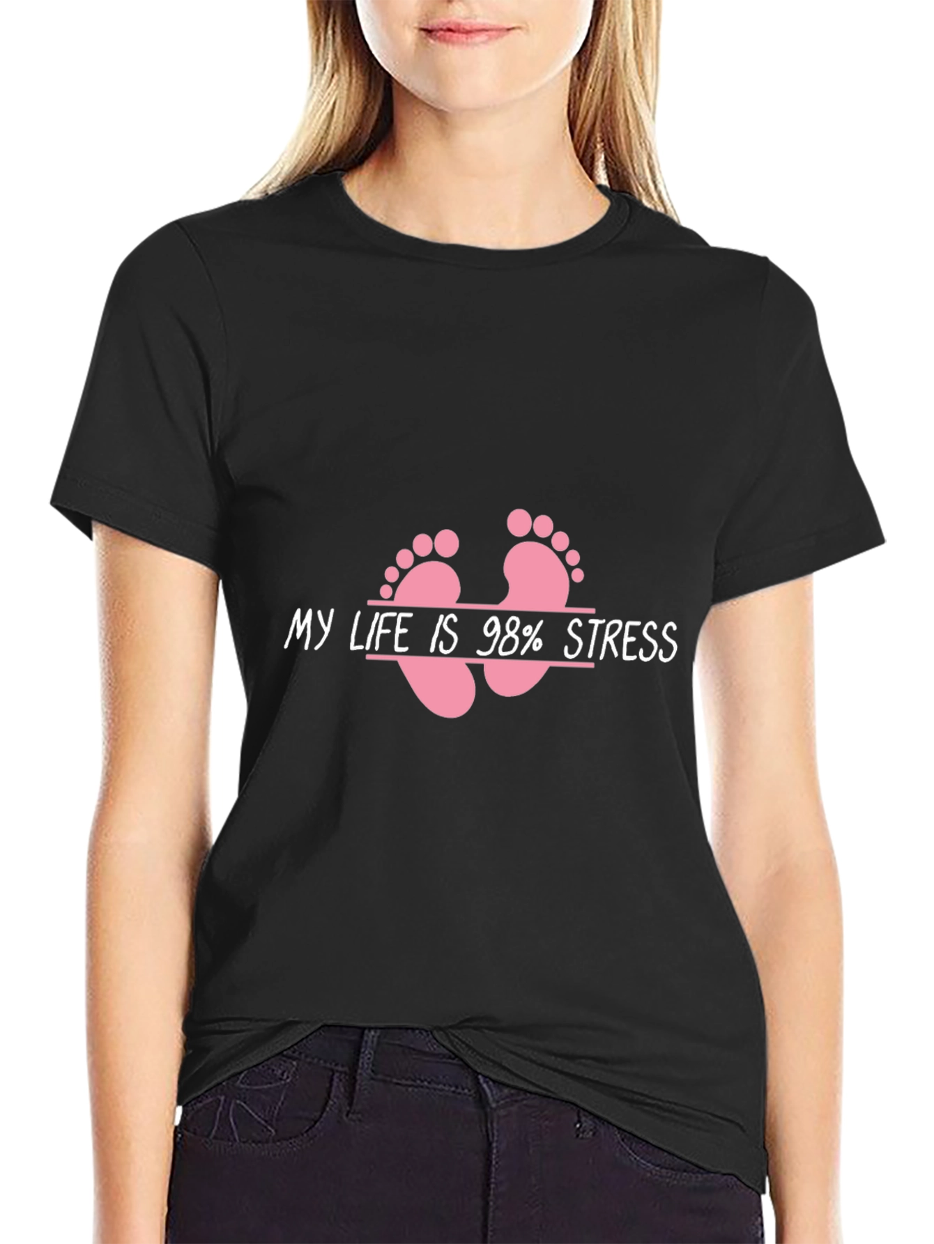 Funny My Life is 98% Stress Graphic Tee