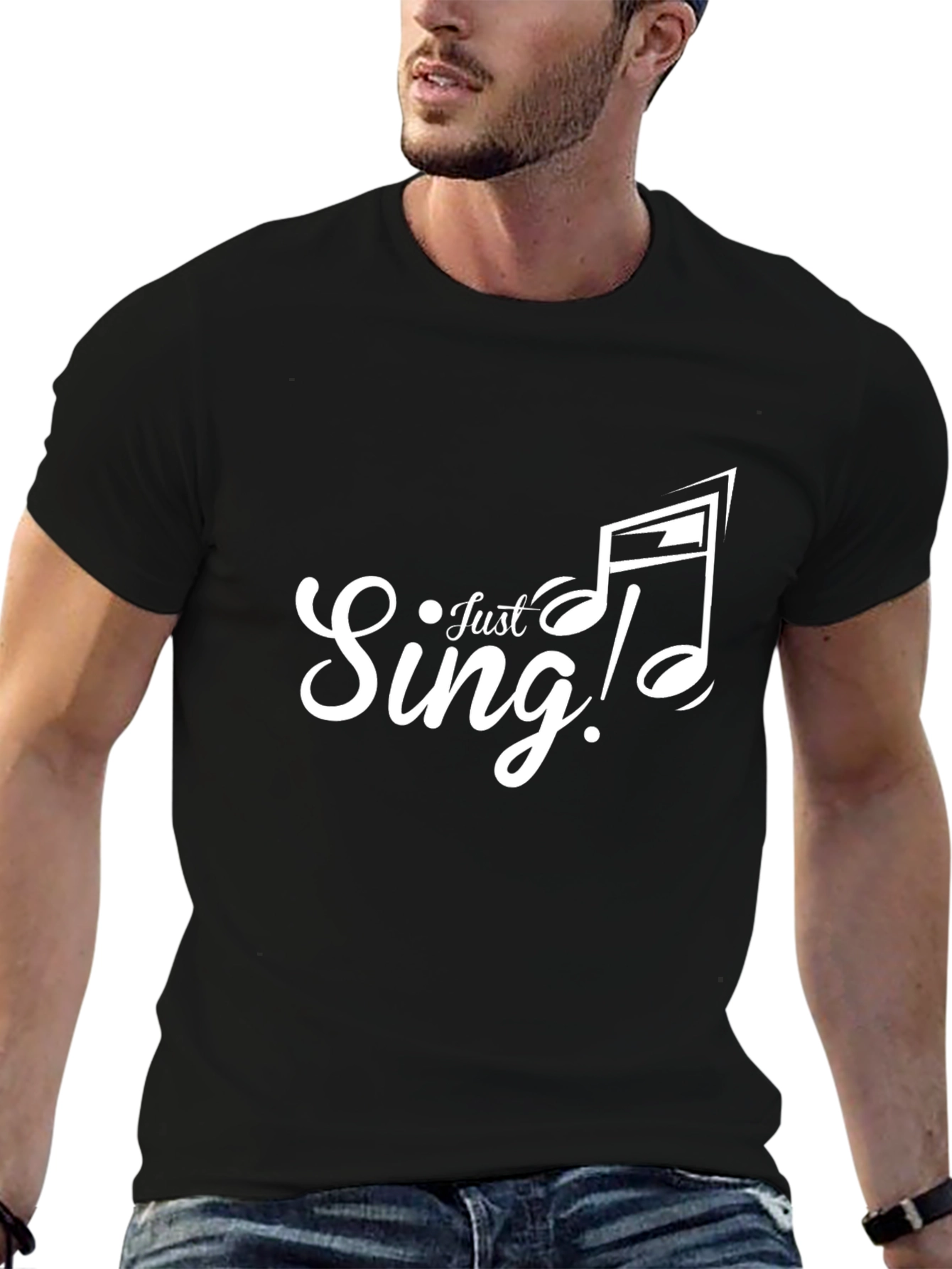 Just Sing! Black Graphic Tee