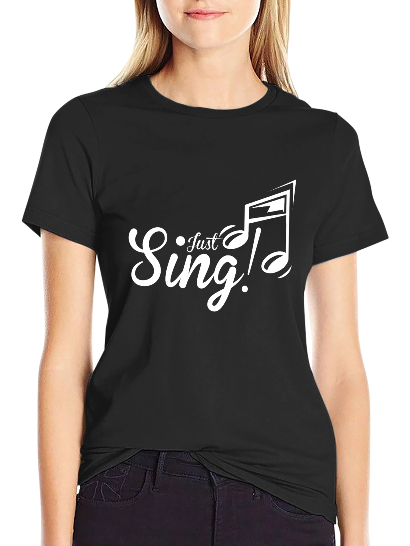 Just Sing! Black Graphic Tee