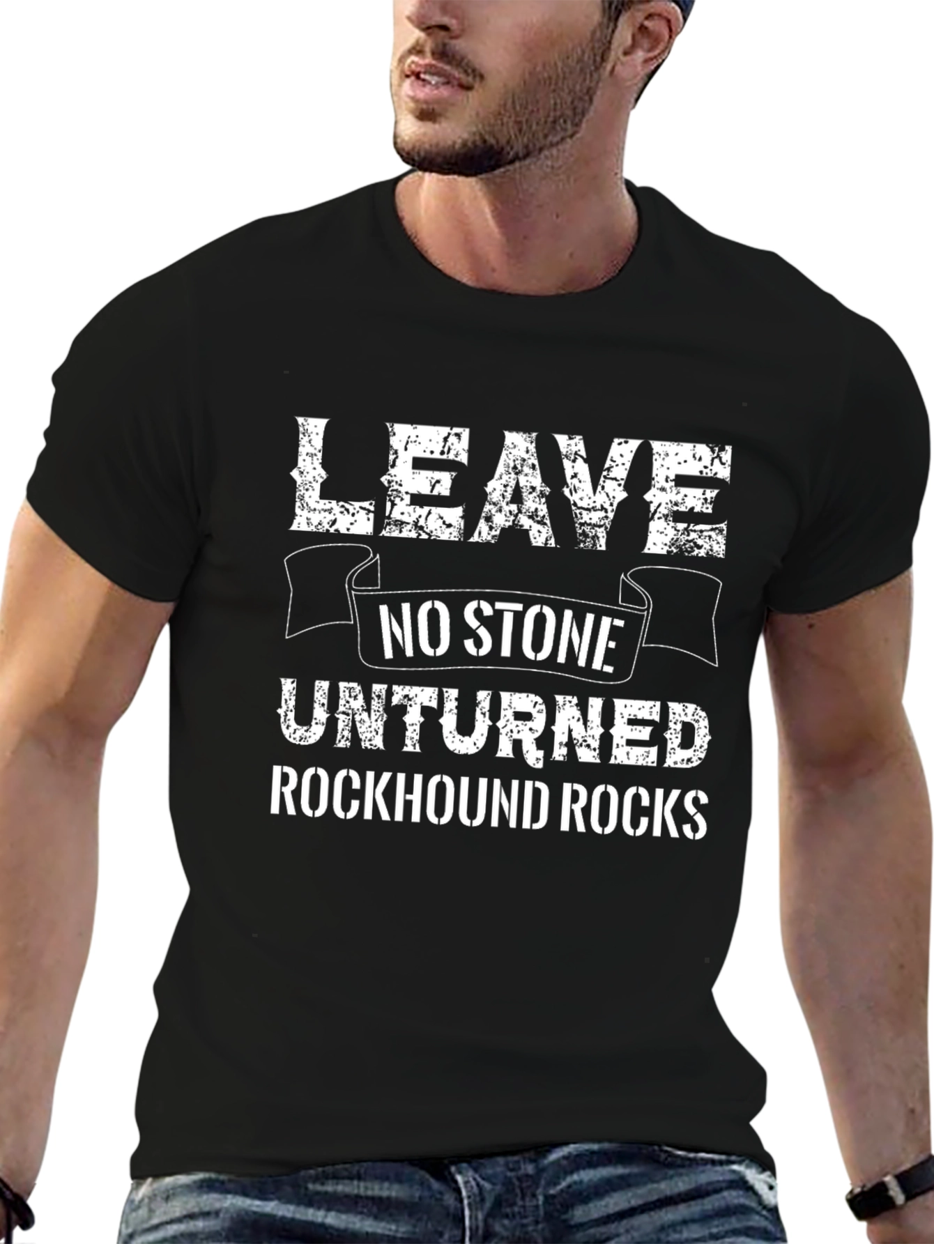 Leave No Stone Unturned Rockhound Rocks Graphic Tee