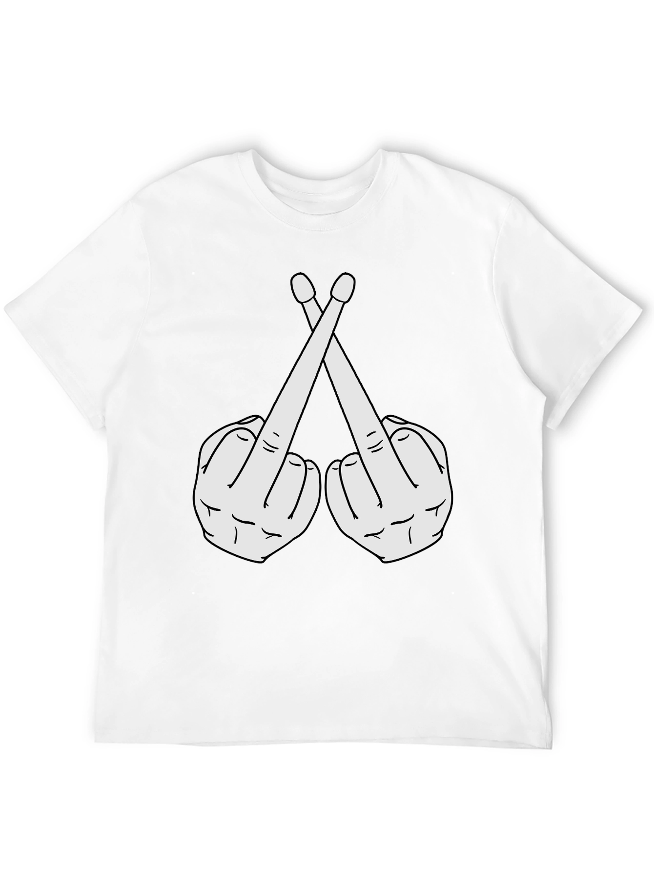 Drummer Attitude Tee - Crossed Finger Sticks