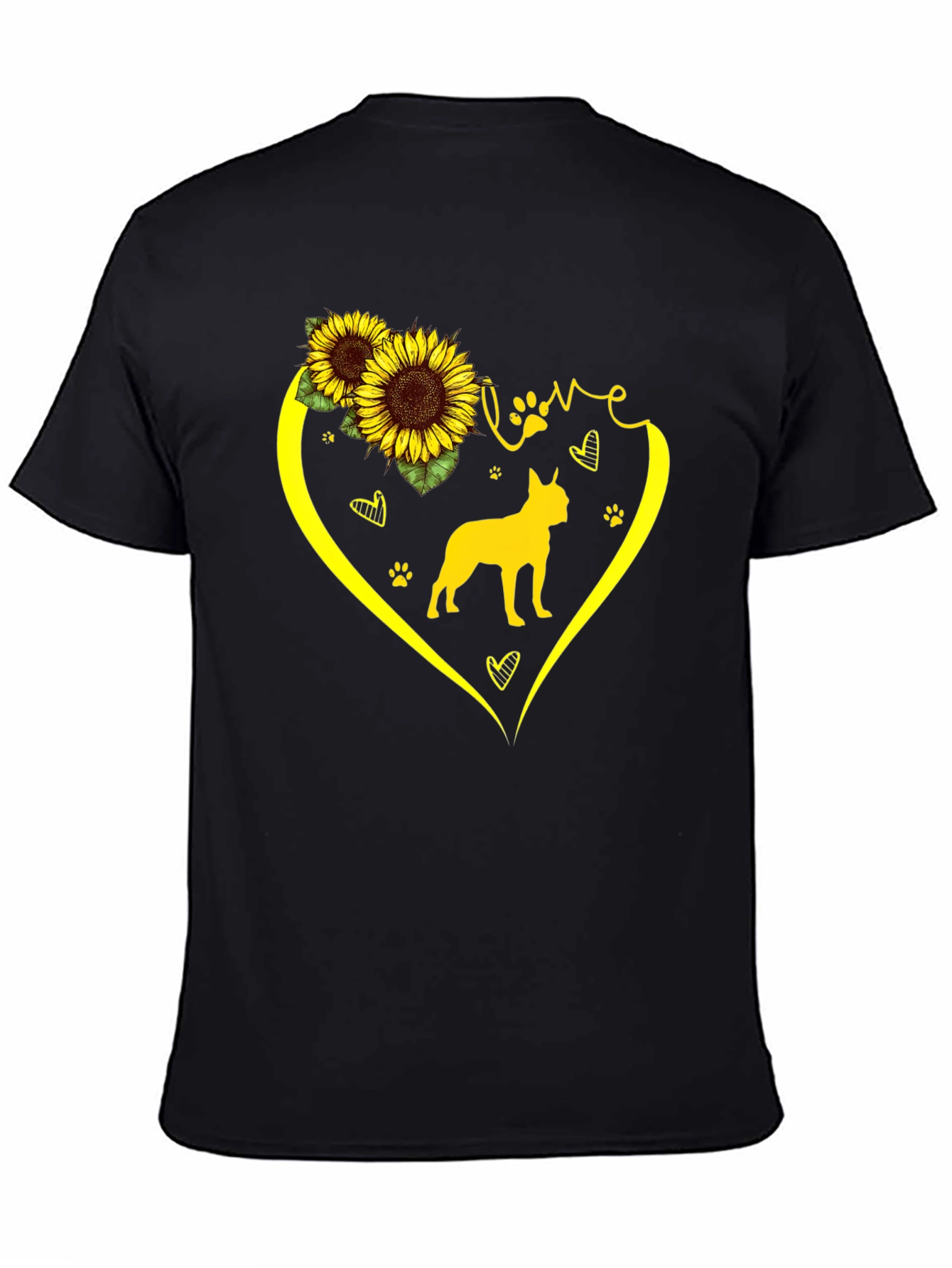 Love Dog Sunflower Graphic T-Shirt