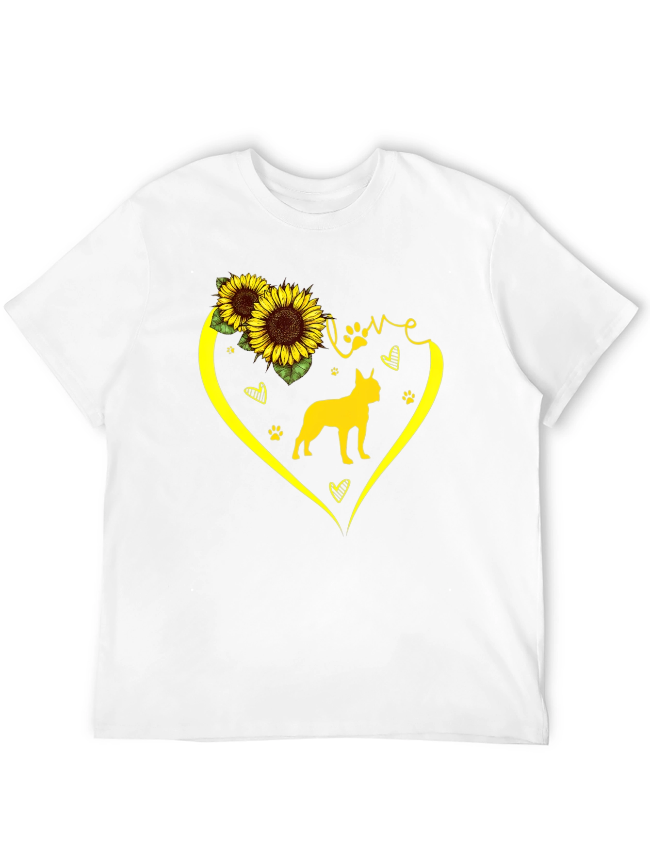 Love Dog Sunflower Graphic T-Shirt